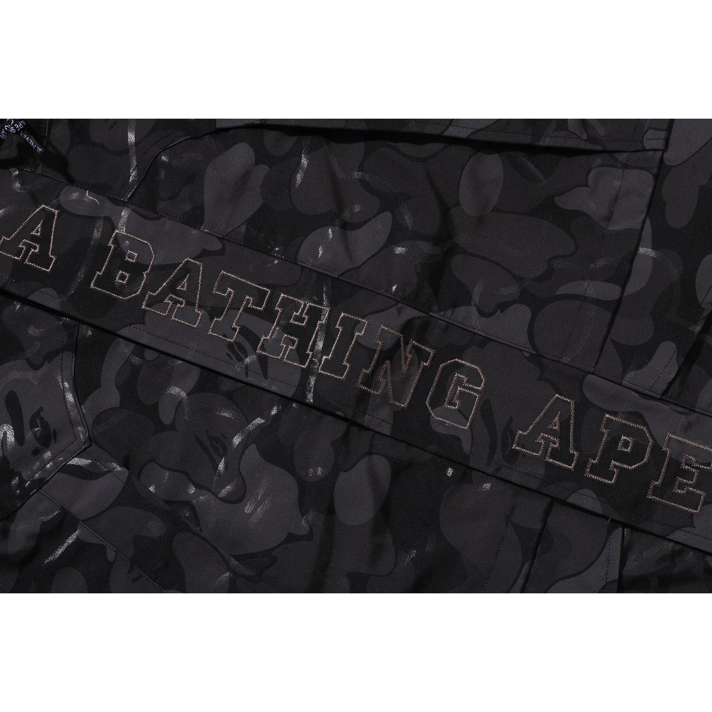 BAPE MENS LAMINATED CAMO SNOWBOARD JACKET