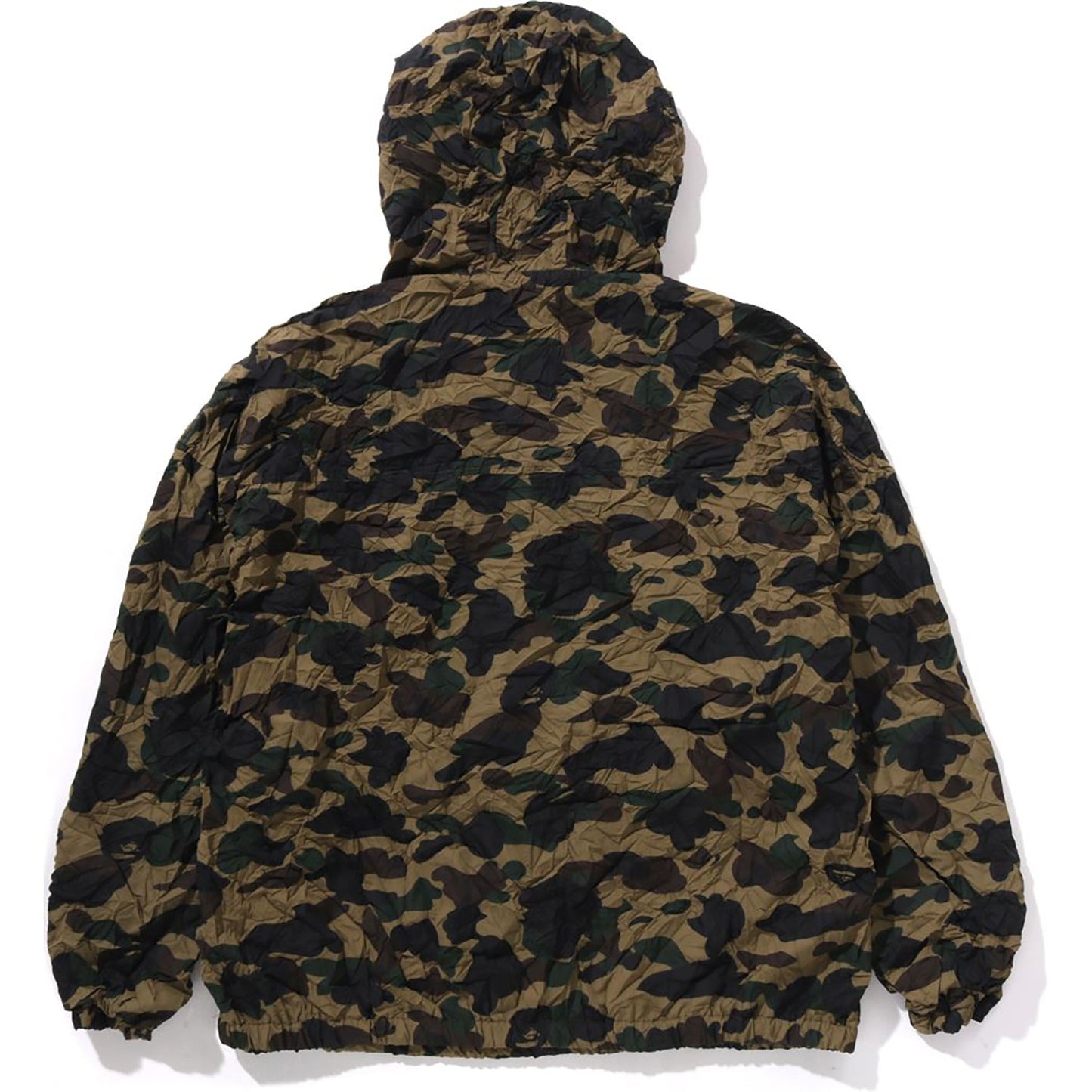 CRINKLE EFFECT 1ST CAMO HALF ZIP HOODIE JACKET MENS