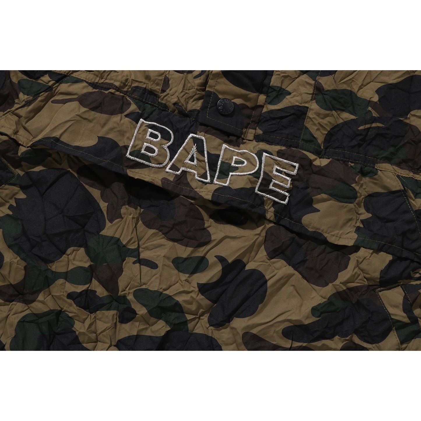 CRINKLE EFFECT 1ST CAMO HALF ZIP HOODIE JACKET MENS