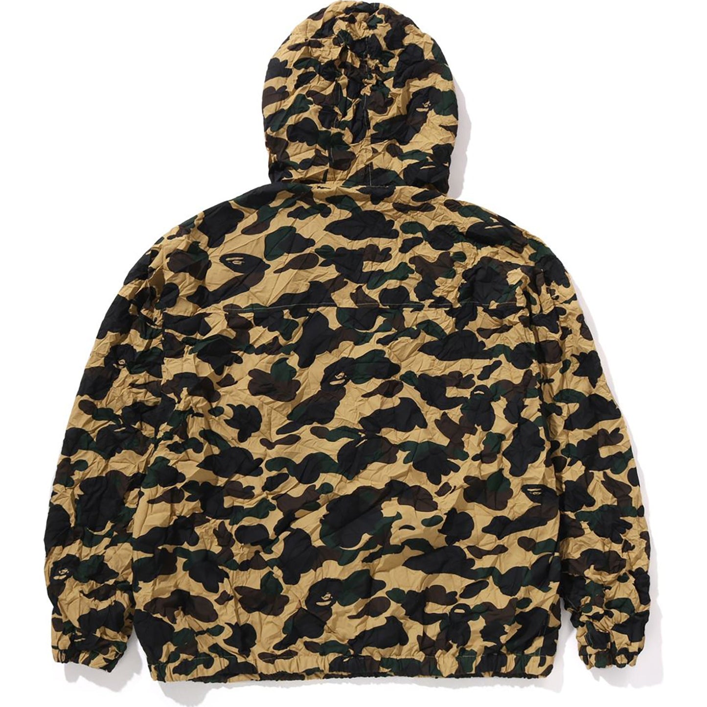 CRINKLE EFFECT 1ST CAMO HALF ZIP HOODIE JACKET MENS