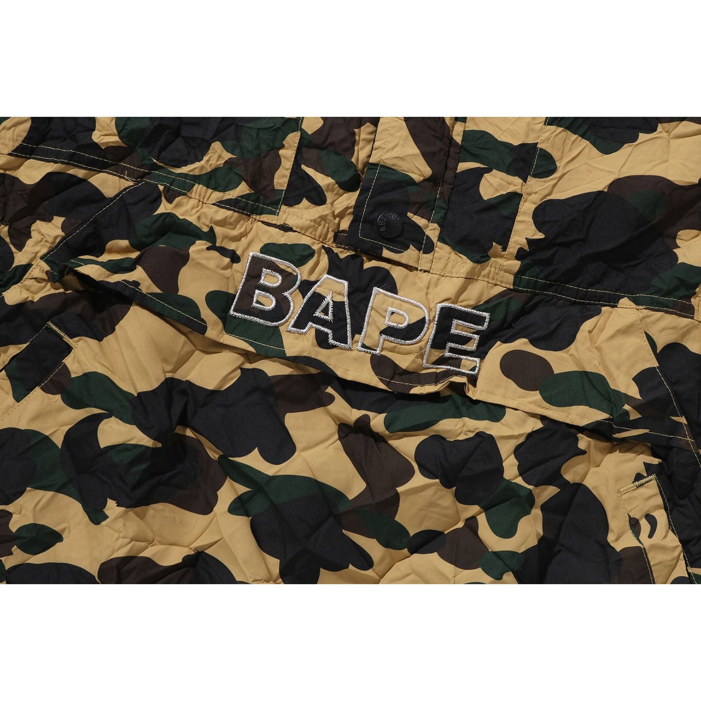 CRINKLE EFFECT 1ST CAMO HALF ZIP HOODIE JACKET MENS