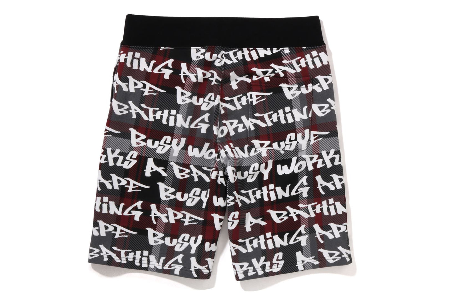 BAPE GRAFFITI CHECK SWEAT SHORTS MENS