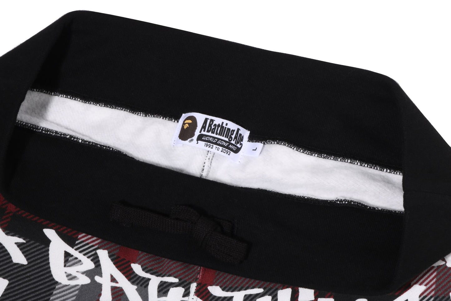 BAPE GRAFFITI CHECK SWEAT SHORTS MENS