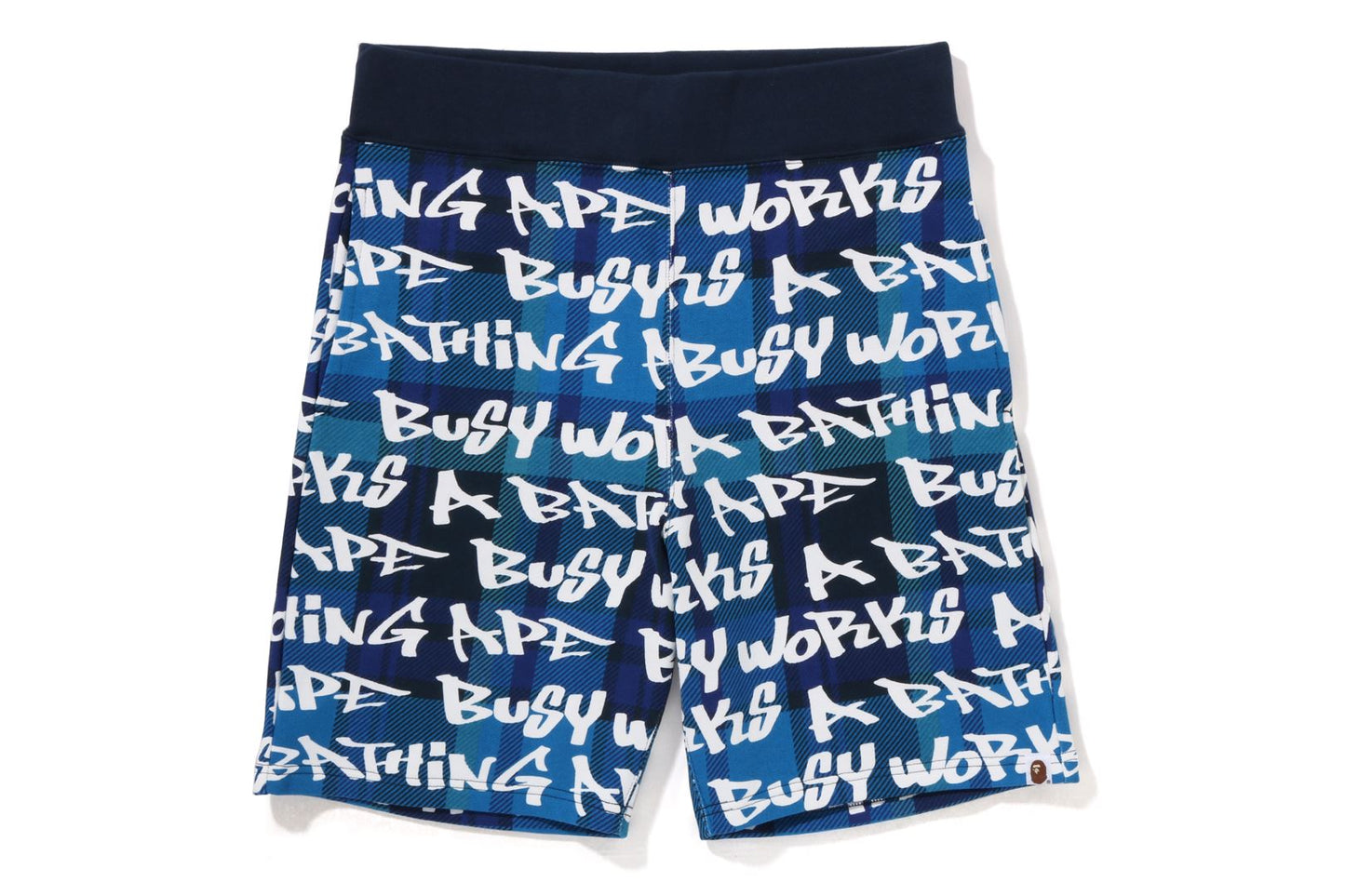 BAPE GRAFFITI CHECK SWEAT SHORTS MENS