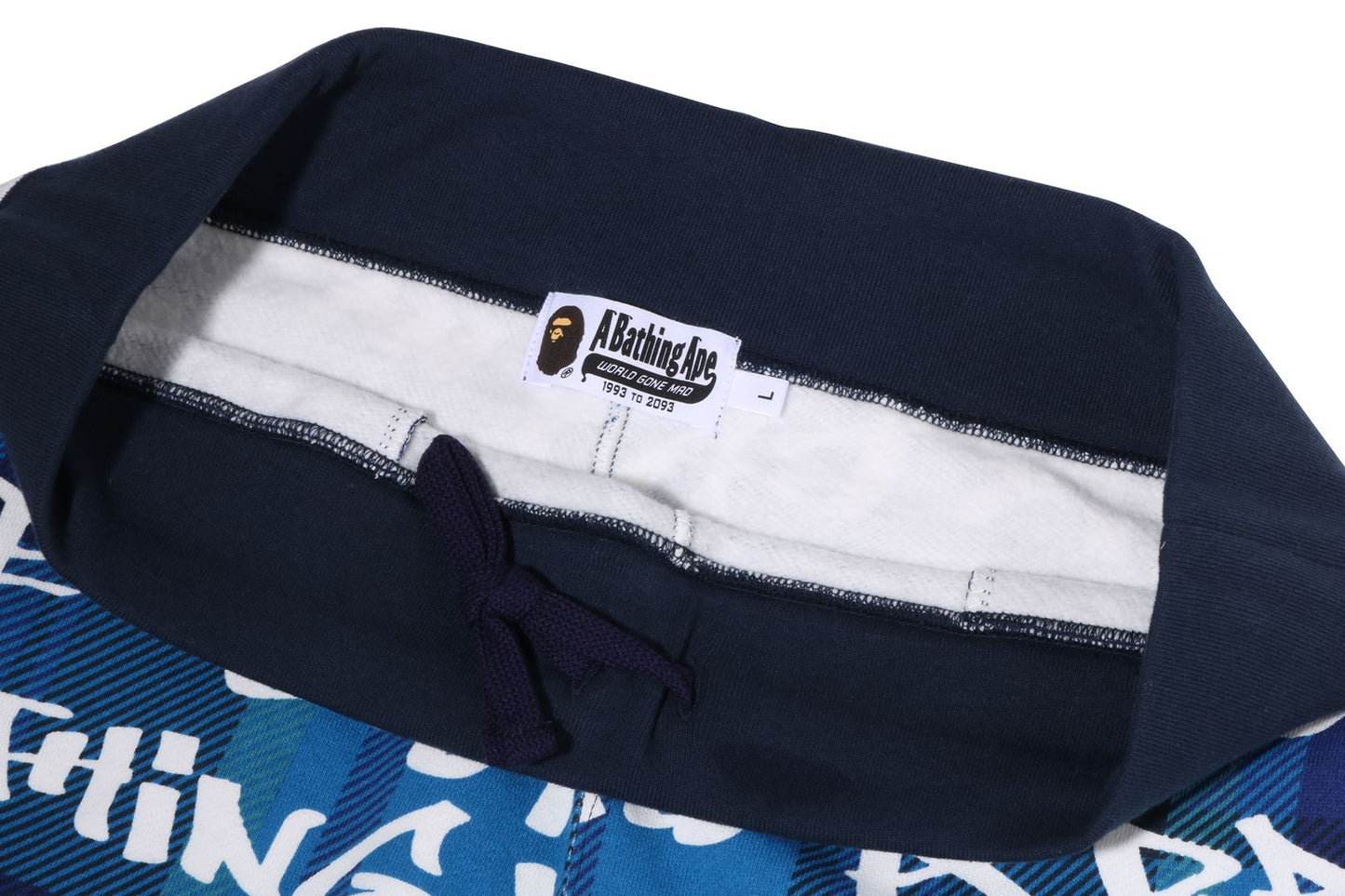 BAPE GRAFFITI CHECK SWEAT SHORTS MENS