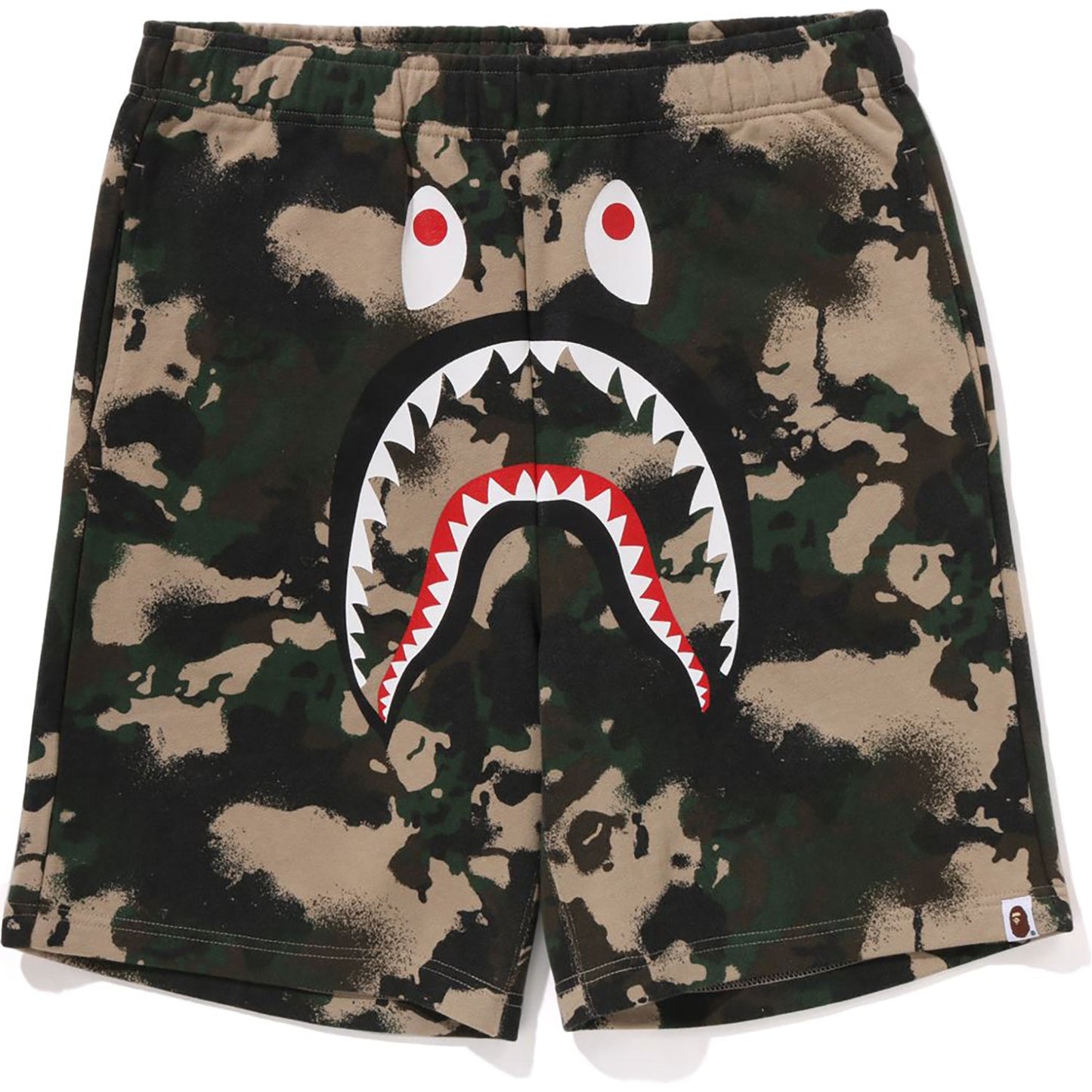 MAP CAMO REGULAR FIT SHARK SWEAT SHORTS MENS