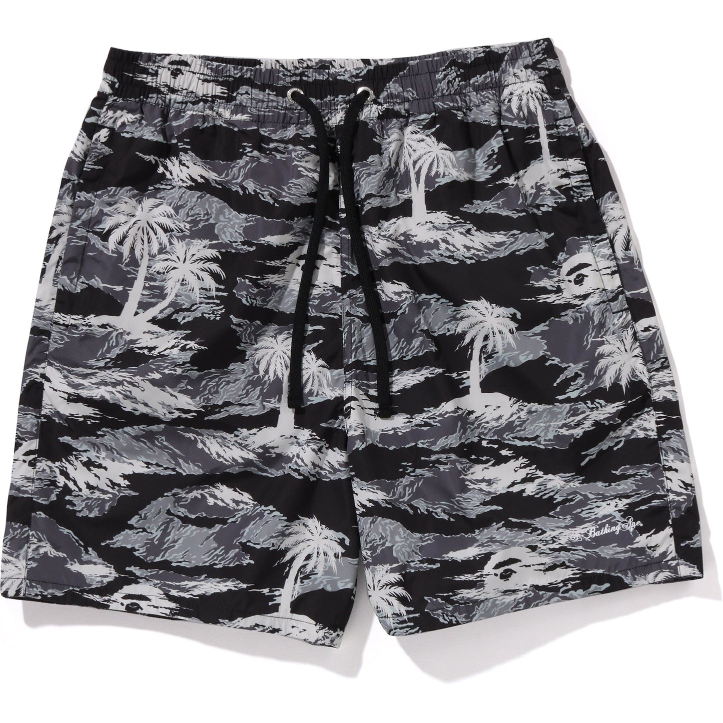 PALM TREE CAMO RELAXED FIT BEACH SHORTS MENS