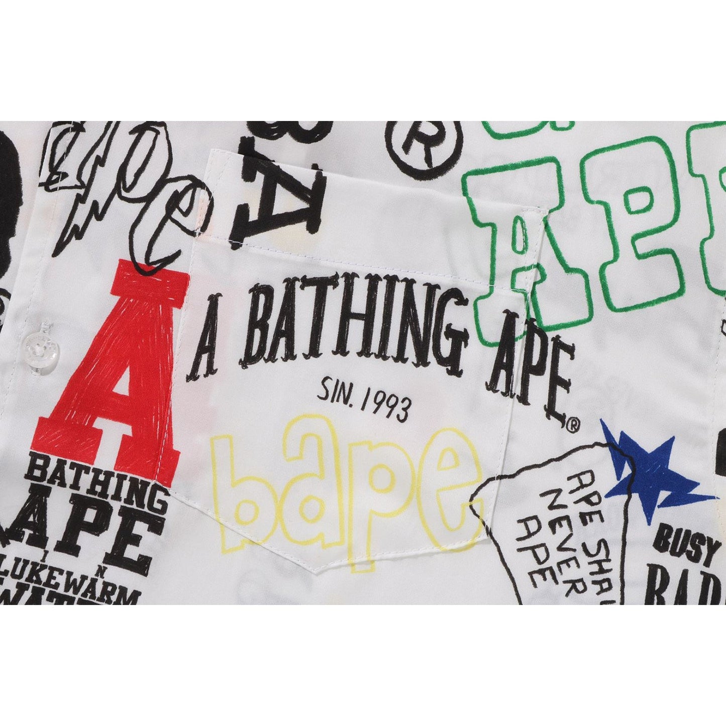 HAND DRAW OPEN COLLAR S/S SHIRT MENS
