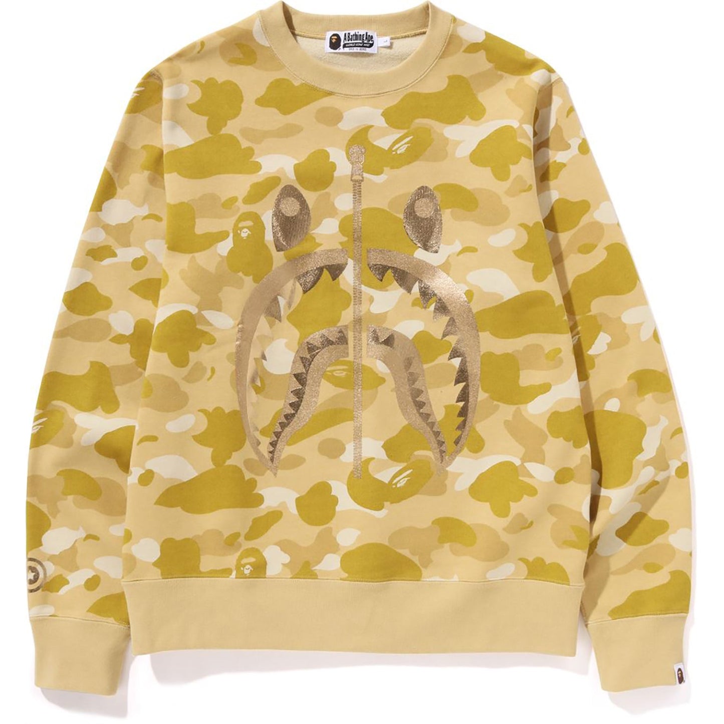BAPE MENS COLOR CAMO SHARK CREWNECK SWEATSHIRT