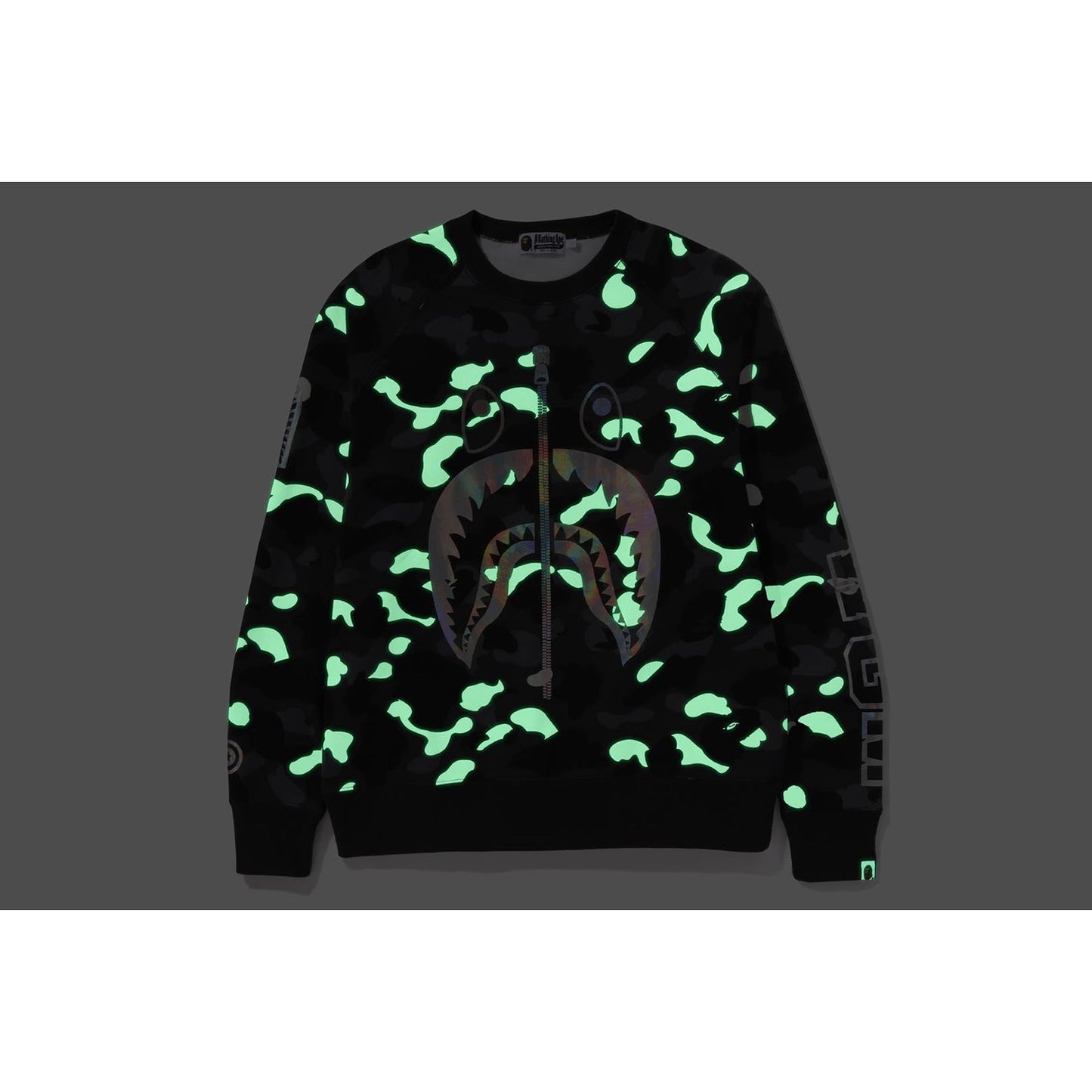 BAPE MENS CITY CAMO SHARK CREWNECK SWEATSHIRT
