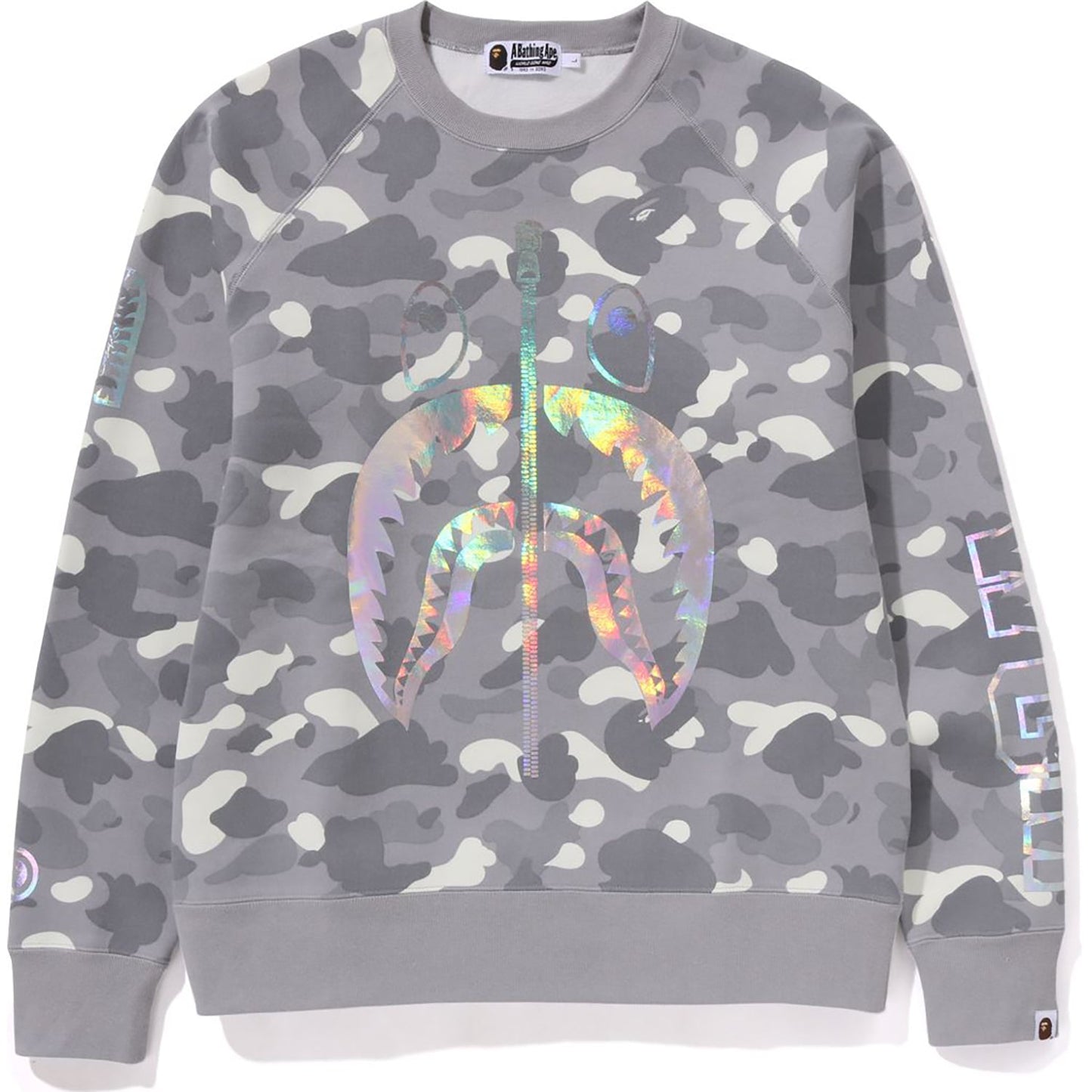 BAPE MENS CITY CAMO SHARK CREWNECK SWEATSHIRT