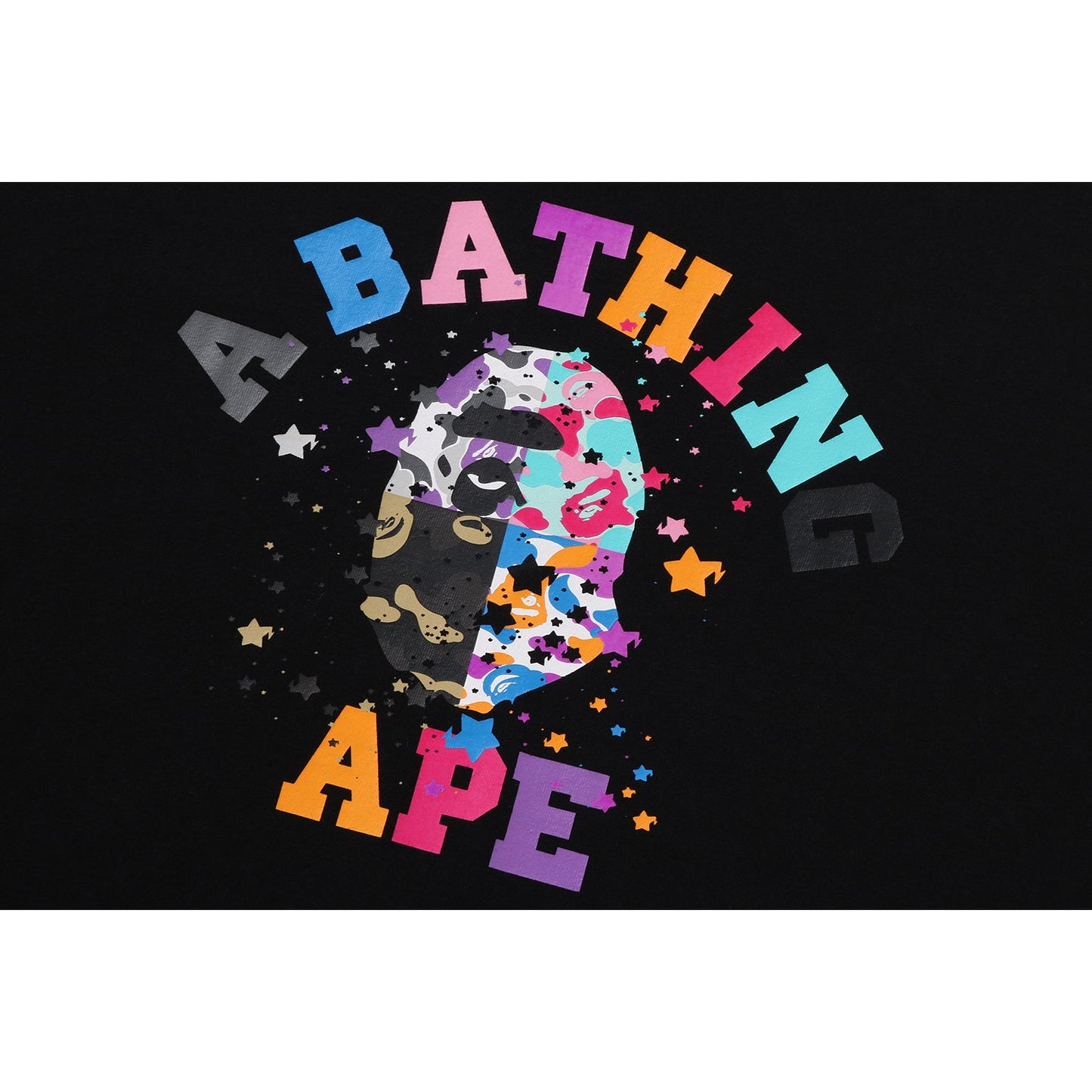 BAPE MENS US COLLEGE MULTI CAM STA T-SHIRT