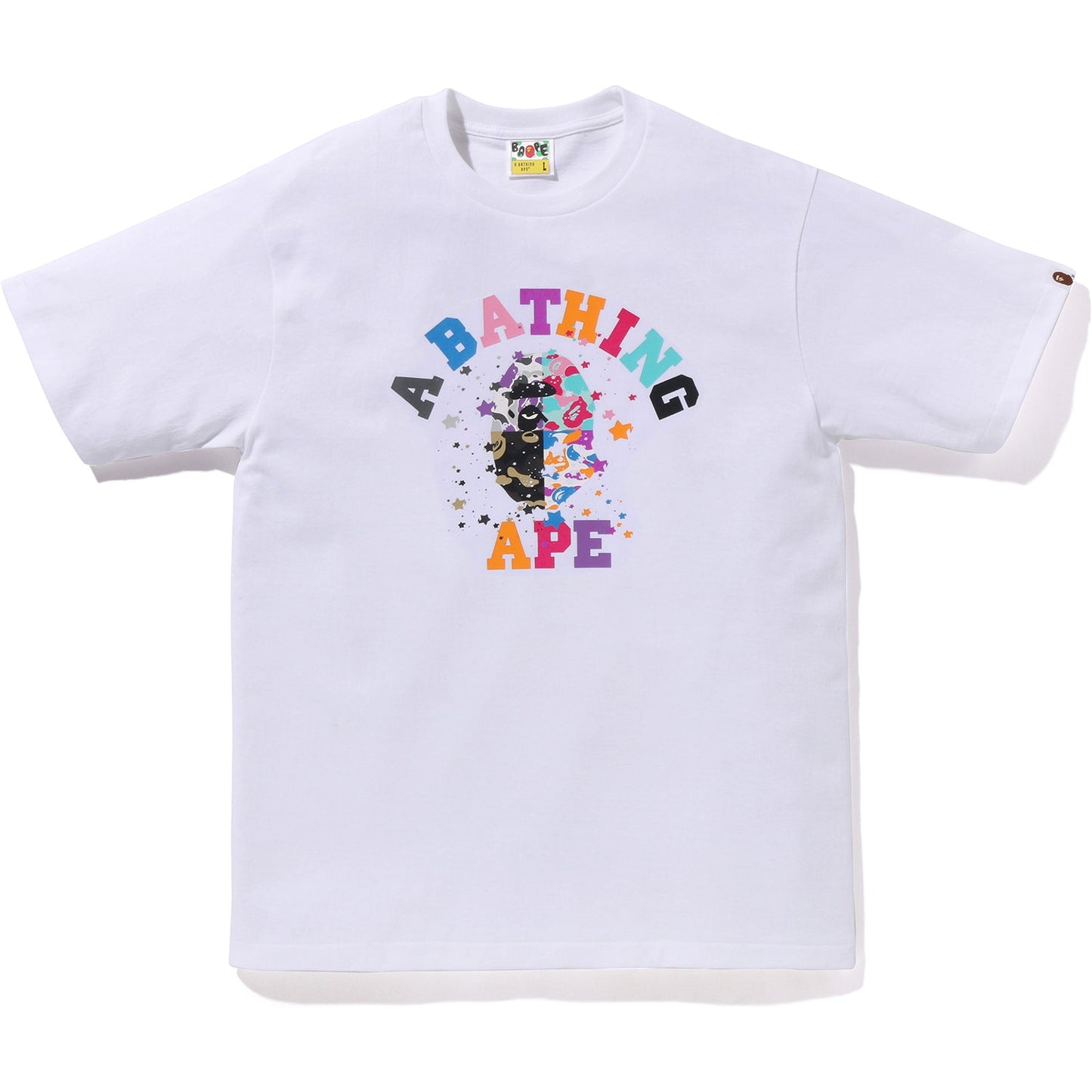 BAPE MENS US COLLEGE MULTI CAM STA T-SHIRT