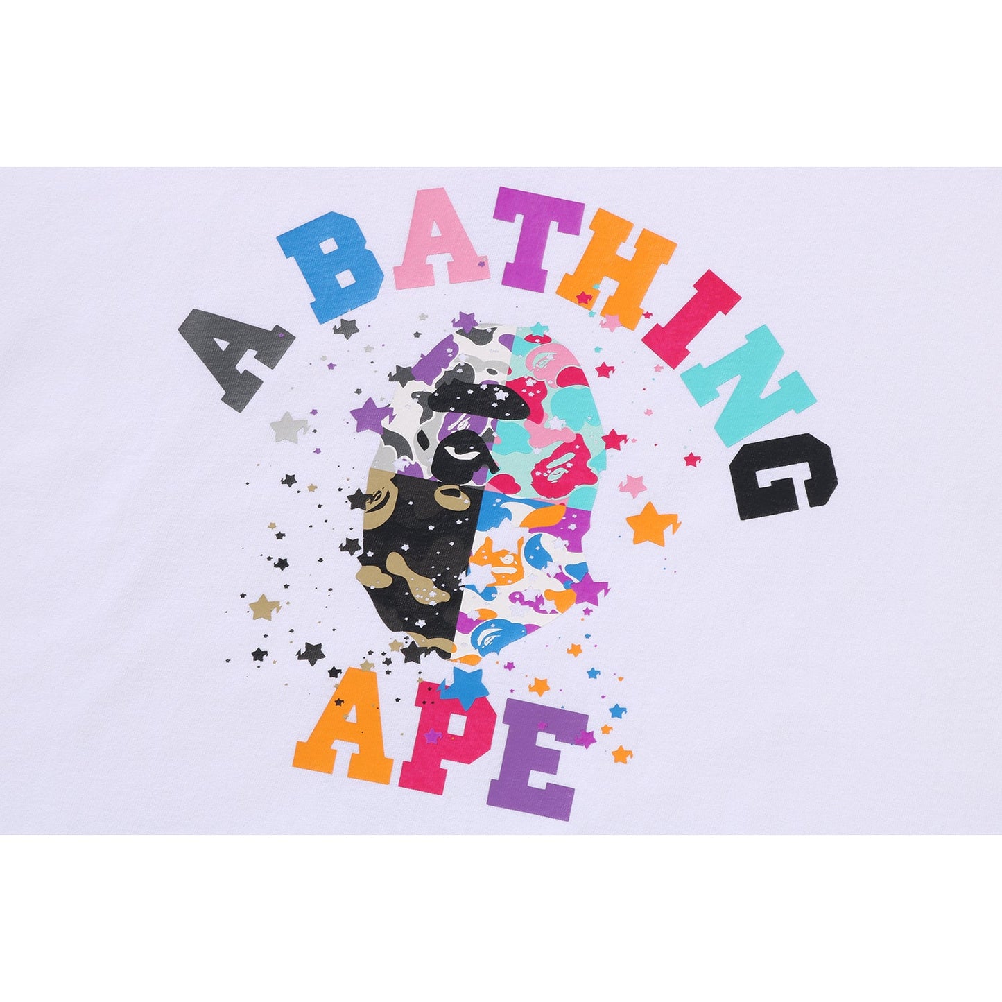 BAPE MENS US COLLEGE MULTI CAM STA T-SHIRT