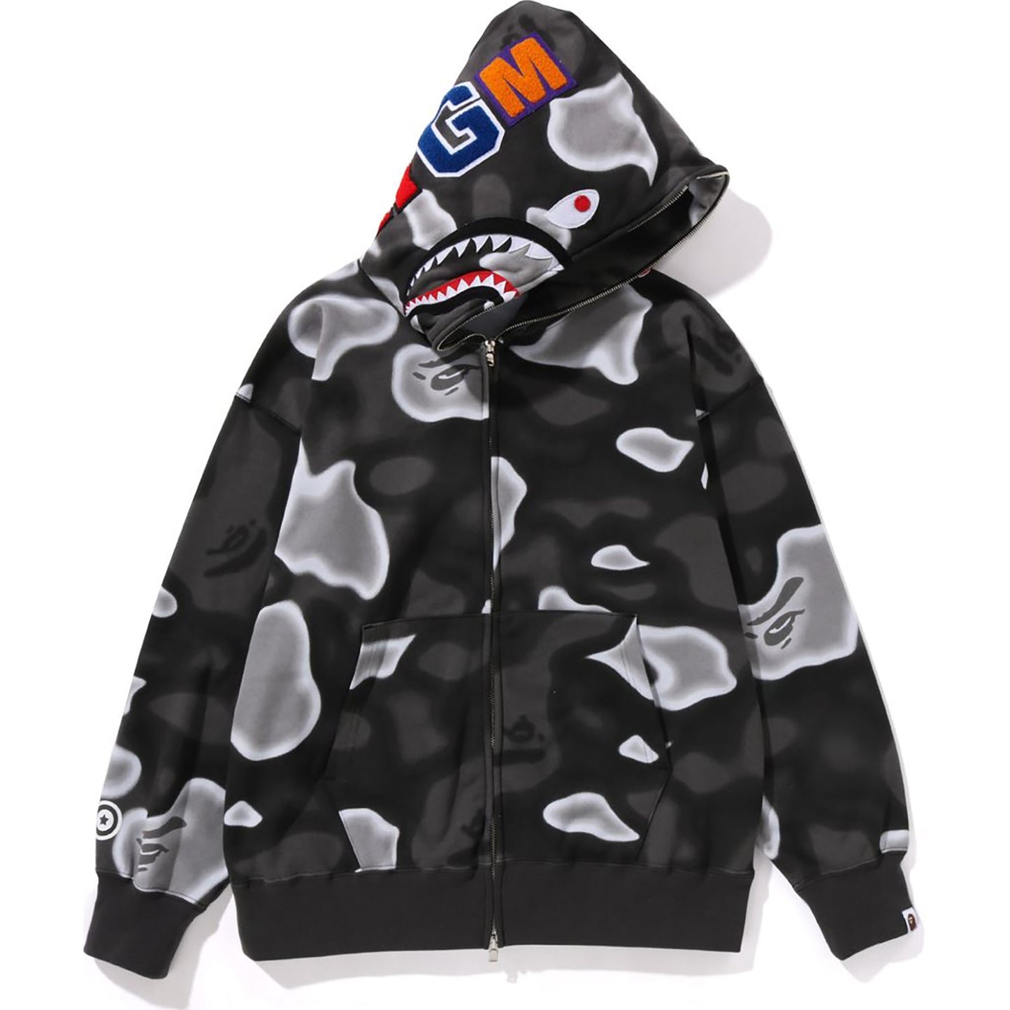 LIQUID CAMO SHARK RELAXED FIT FULL ZIP HOODIE MENS