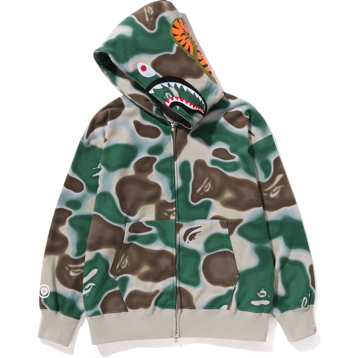 LIQUID CAMO SHARK RELAXED FIT FULL ZIP HOODIE MENS