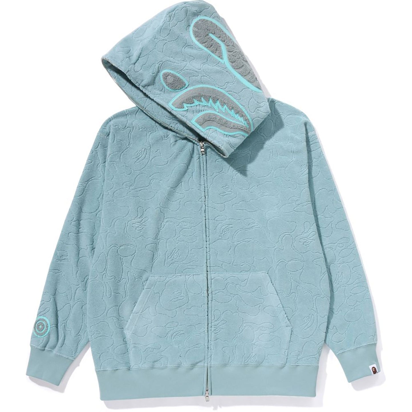 LINE CAMO TERRY TOWEL SHARK ZIP HOODIE MENS