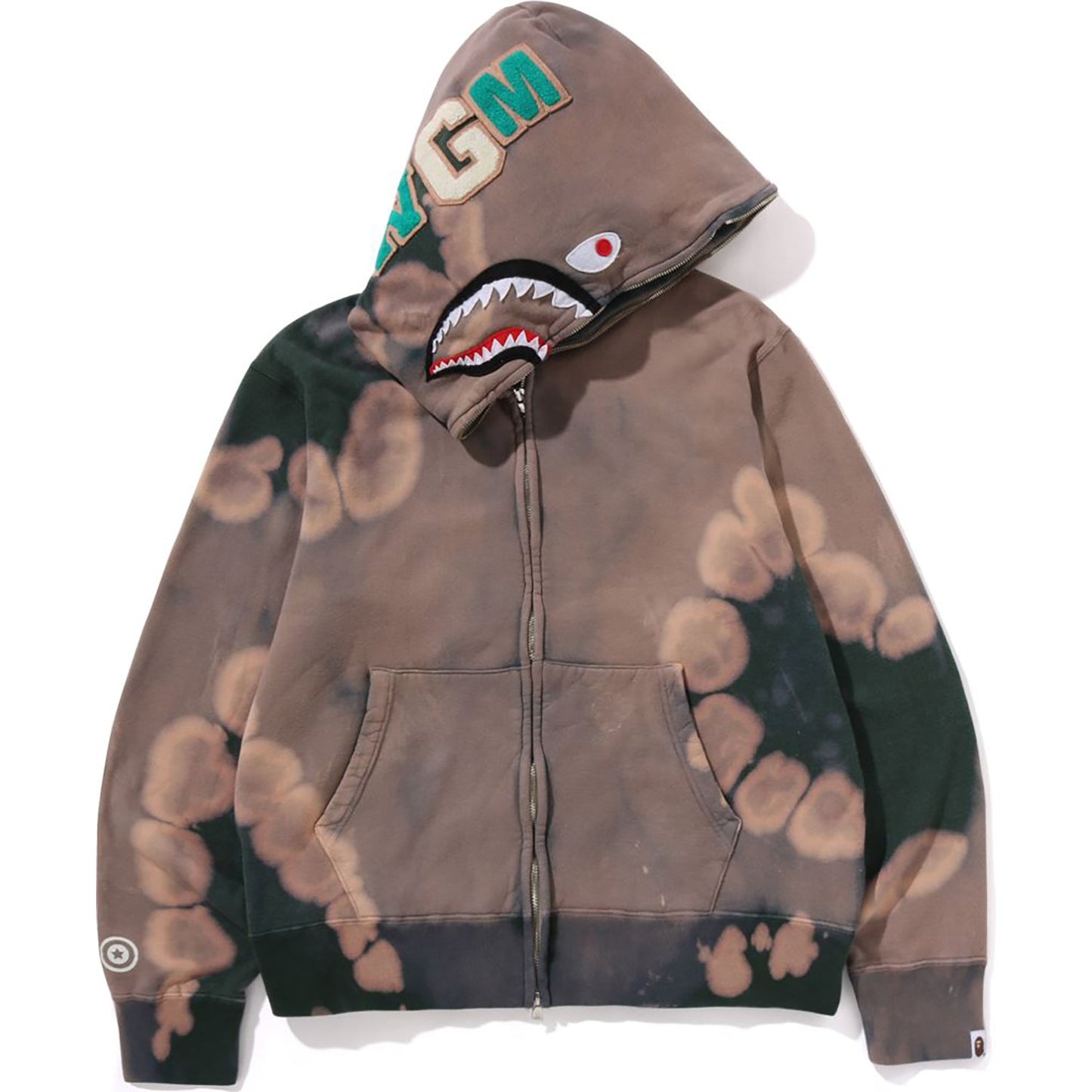 HAND DYE SHARK FULL ZIP HOODIE MENS