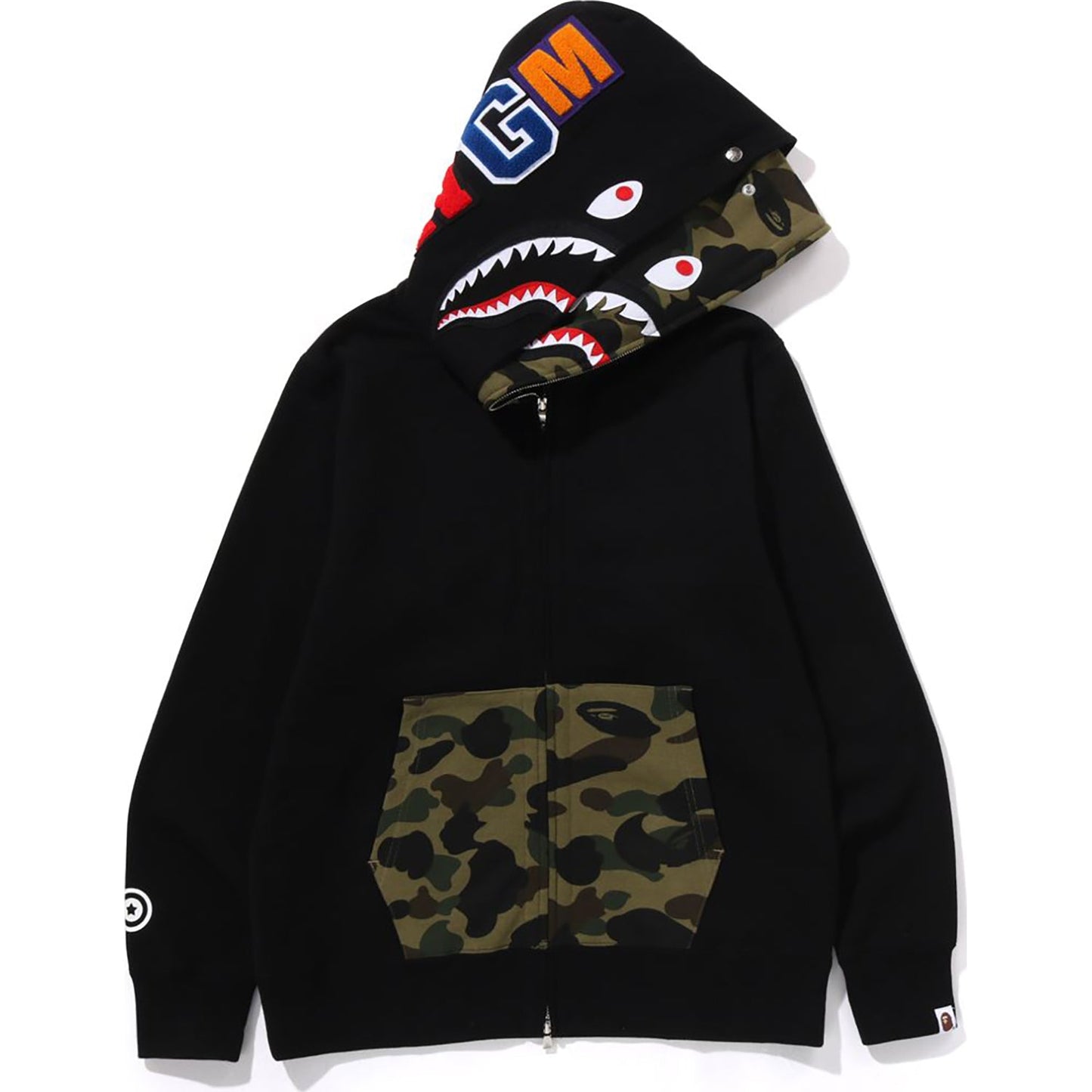 1ST CAMO SHARK FULL ZIP DOUBLE HOODIE MENS