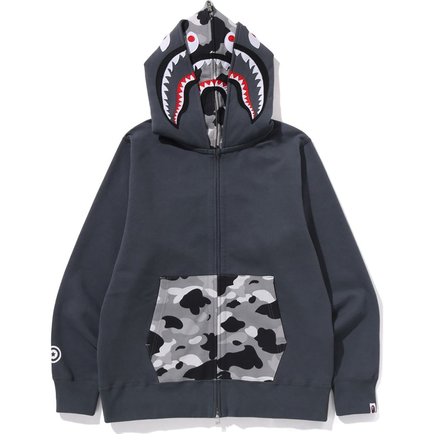 1ST CAMO SHARK FULL ZIP DOUBLE HOODIE MENS