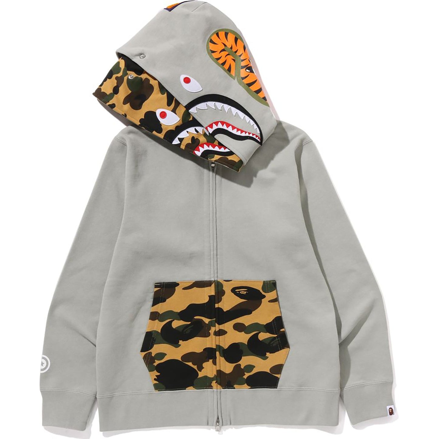 1ST CAMO SHARK FULL ZIP DOUBLE HOODIE MENS
