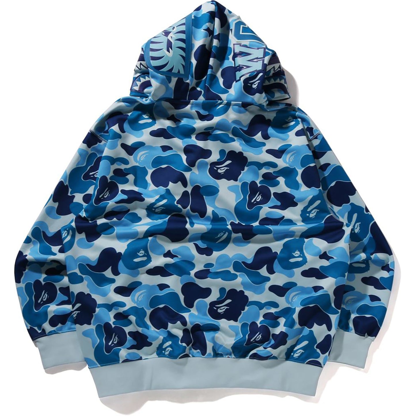 ABC CAMO POLYESTER RELAXED FIT SHARK FULL ZIP HOODIE MENS