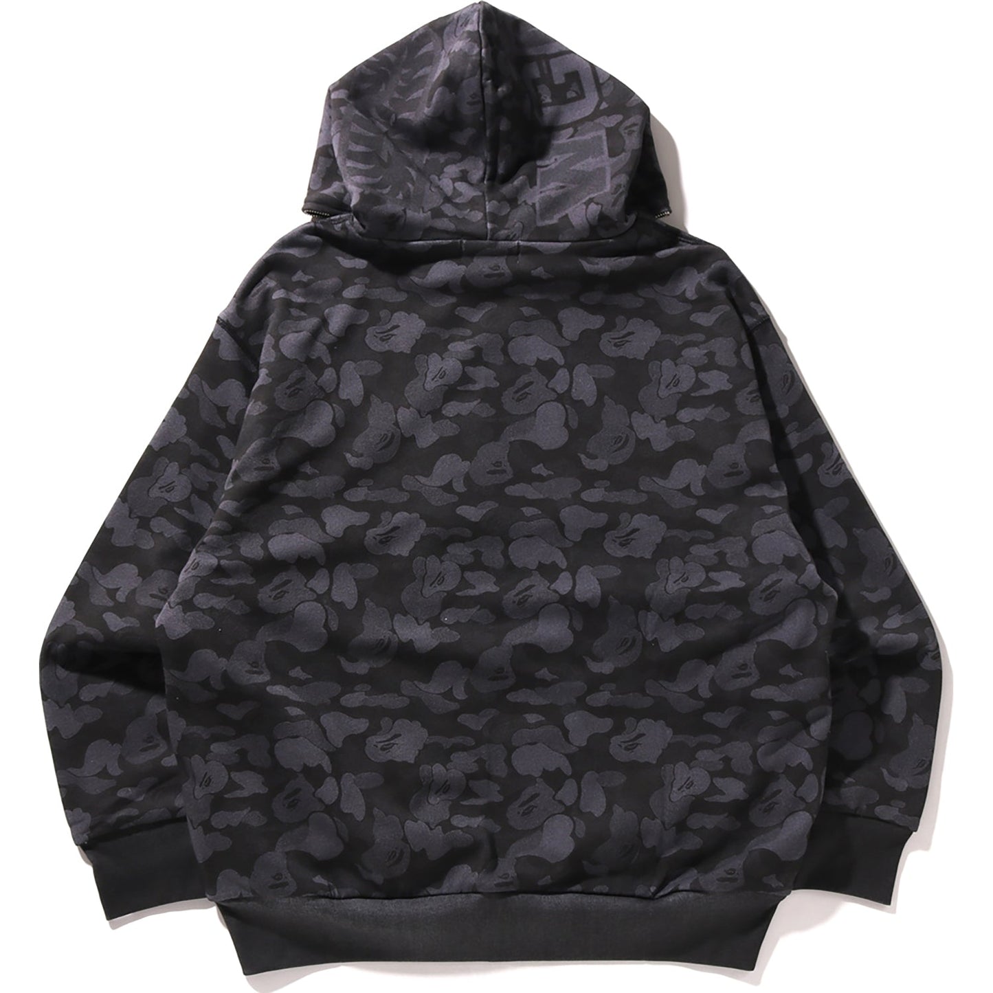 CAMO FAKE PRINT RELAXED FIT SHARK FULL ZIP HOODIE MENS