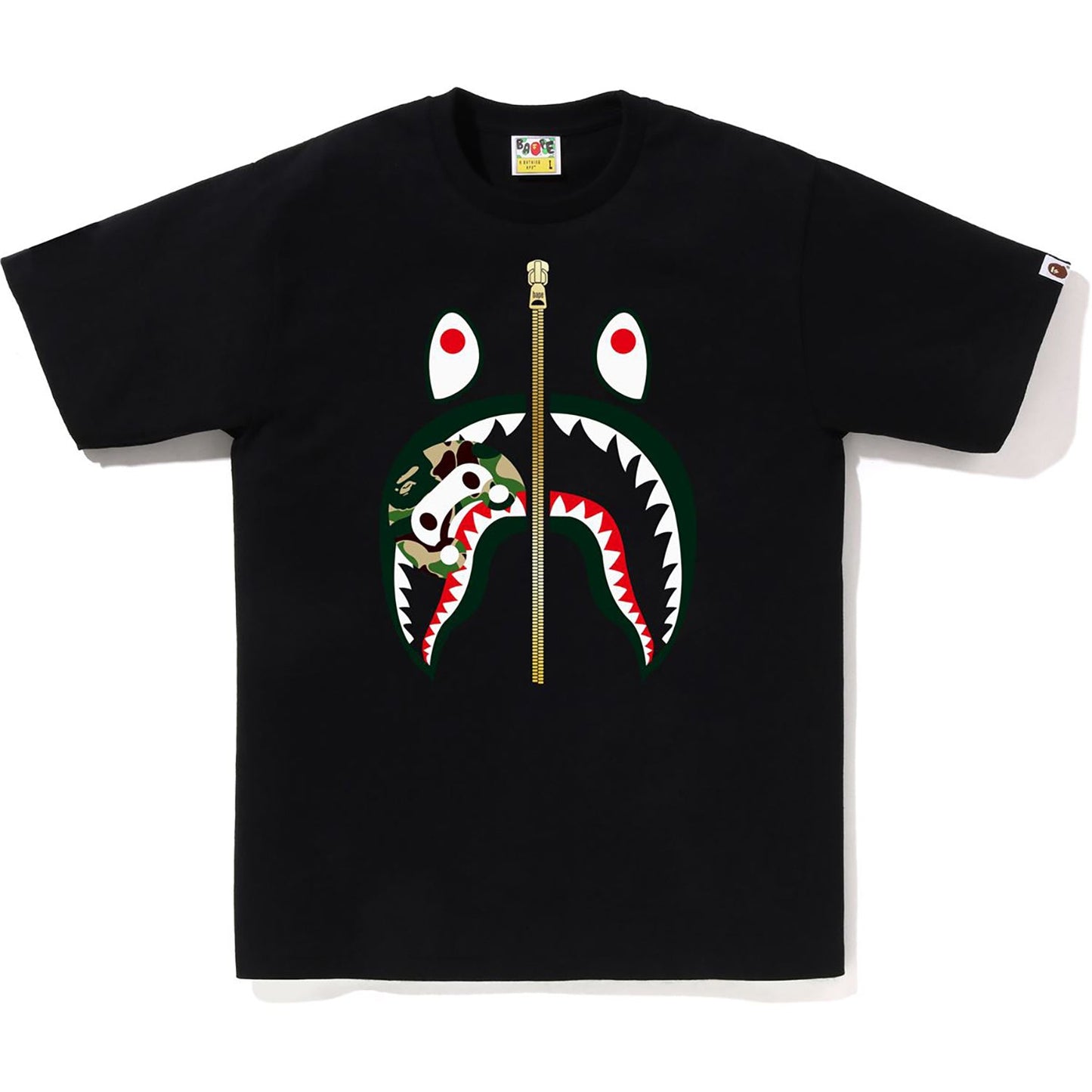 BAPE MENS ABC CAMO MILO SHARK T-SHIRT