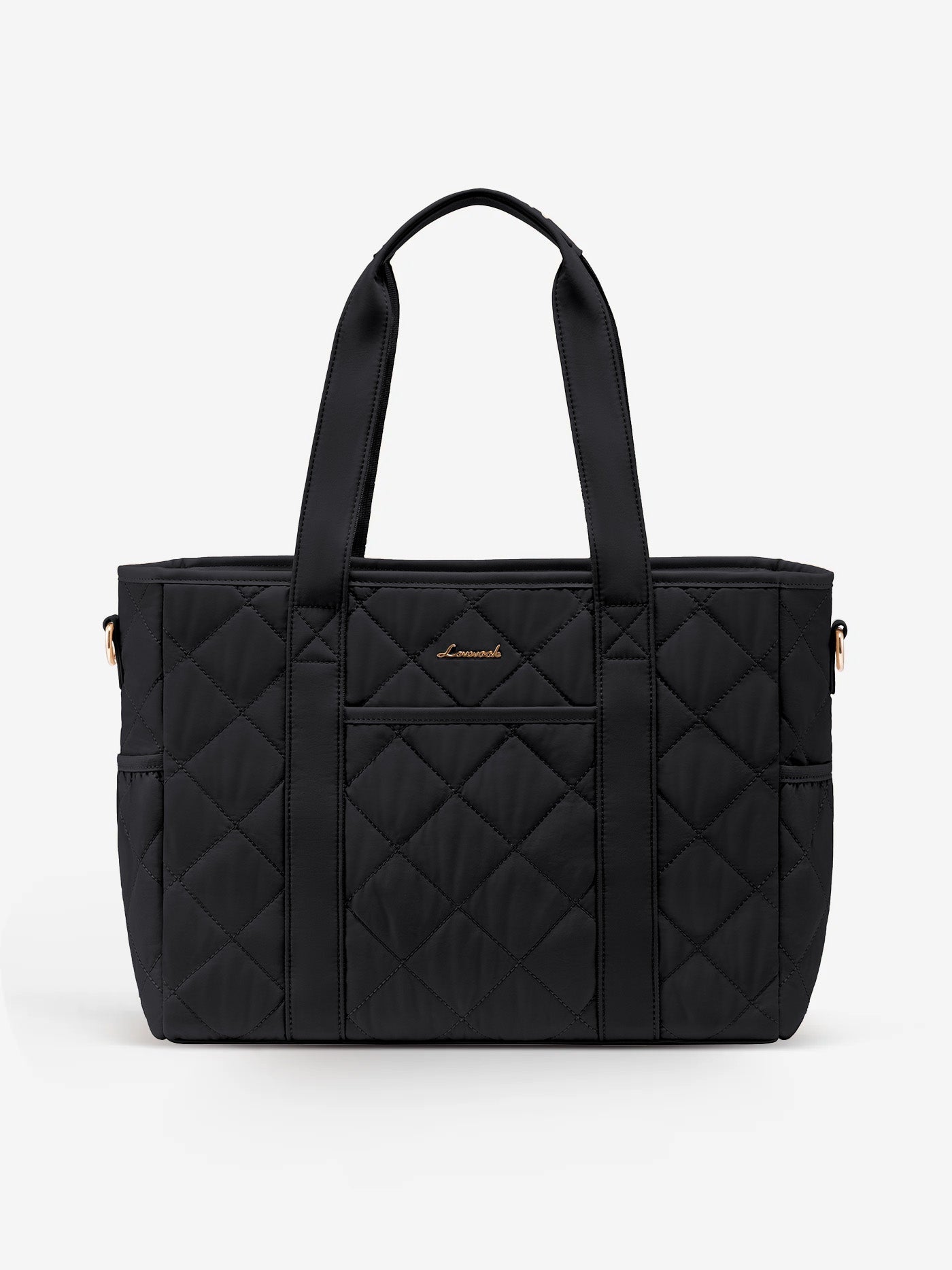 2Pcs Quilted Puffer Laptop Handbag, 15.6 17