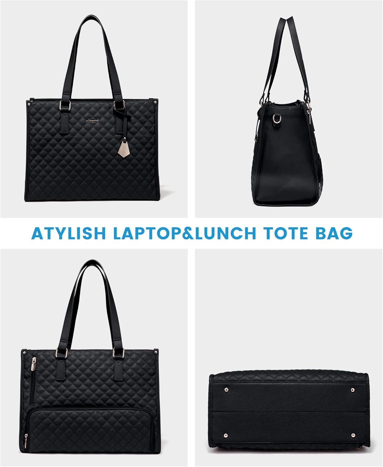 2Pcs Lunch Tote Shoulder Bag, 15.6