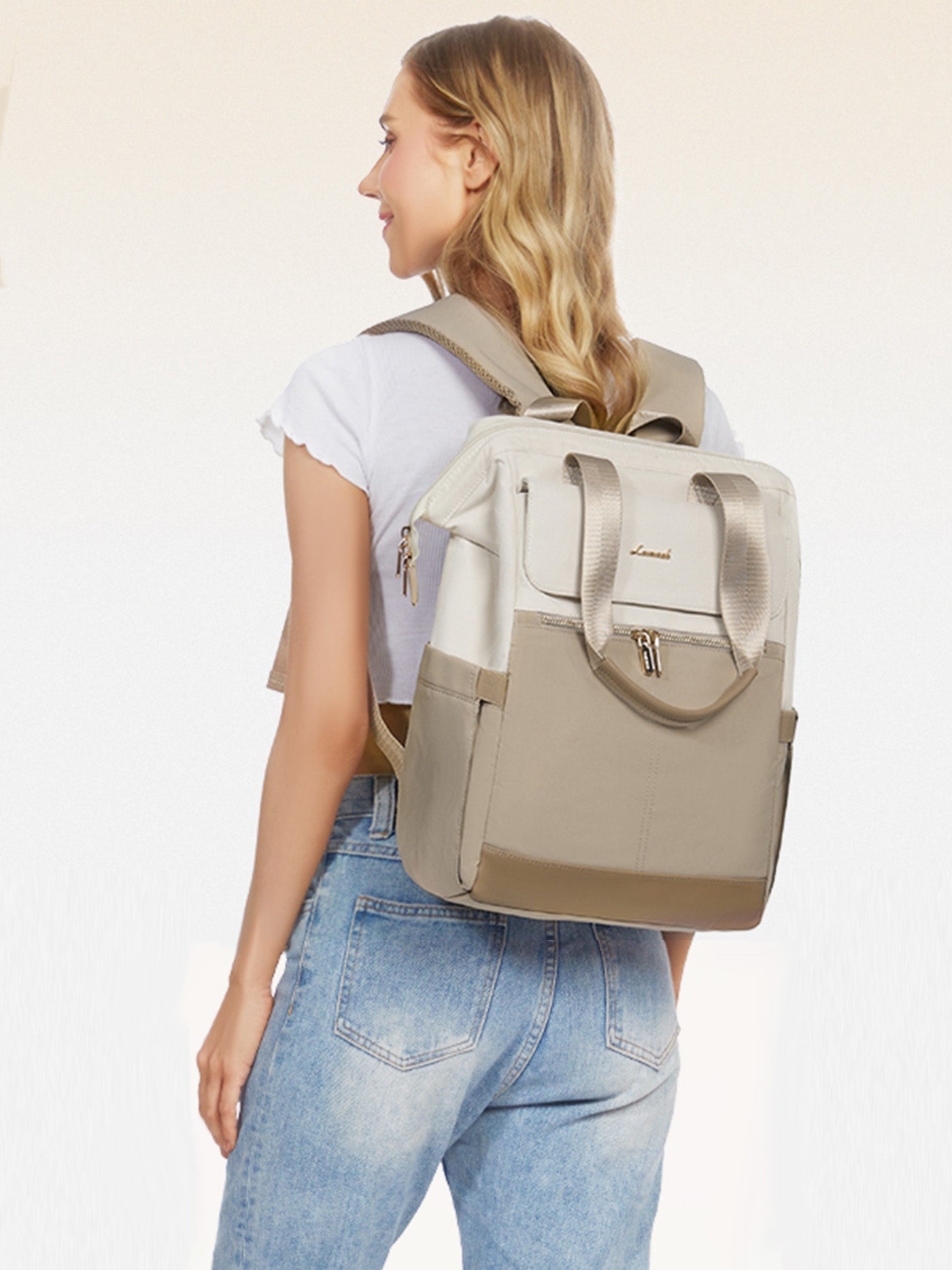2Pcs Fashion Laptop Backpack, 15.6 17.3