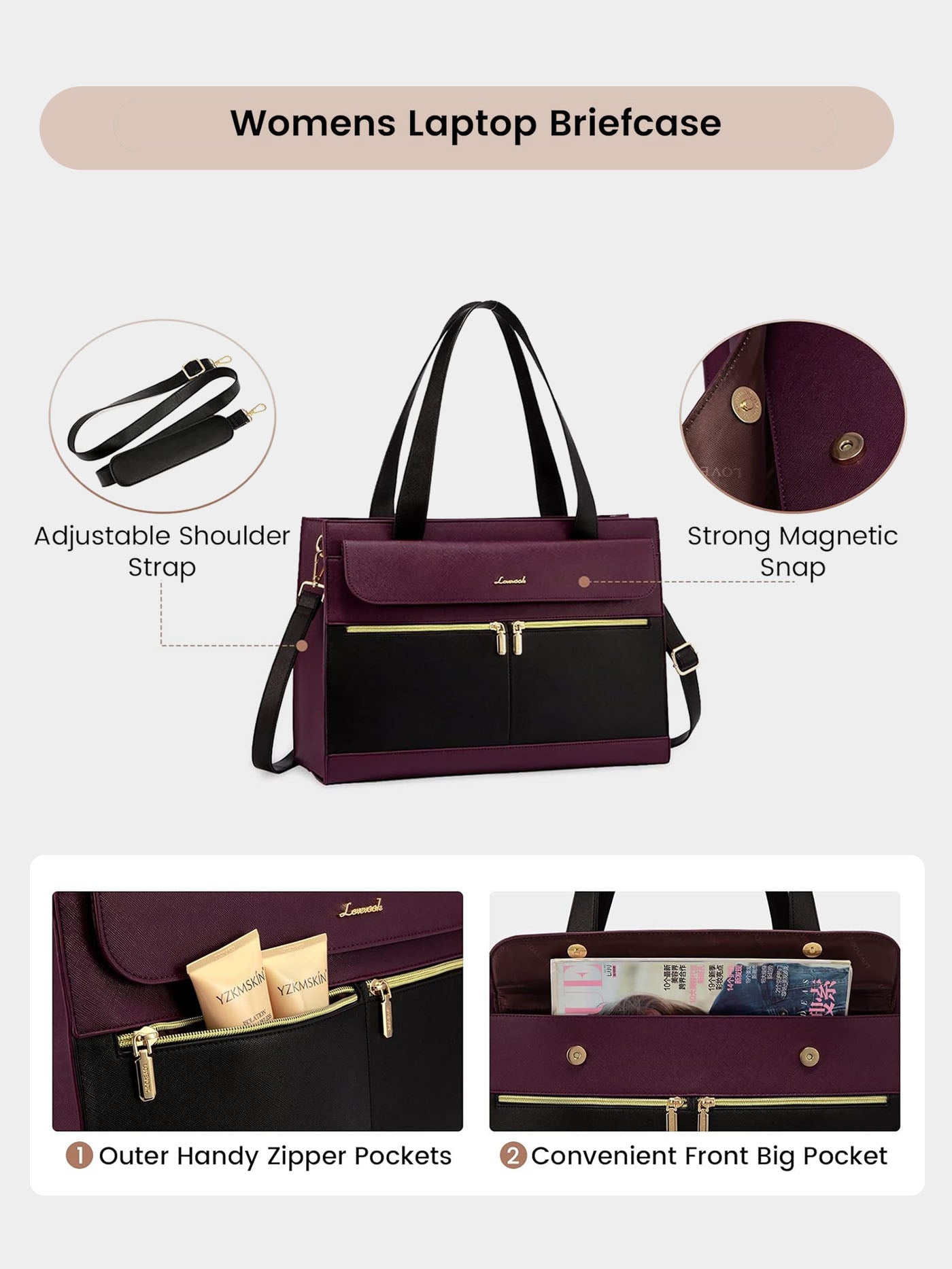 2Pcs Aphrodite Tote Bag, 15.6