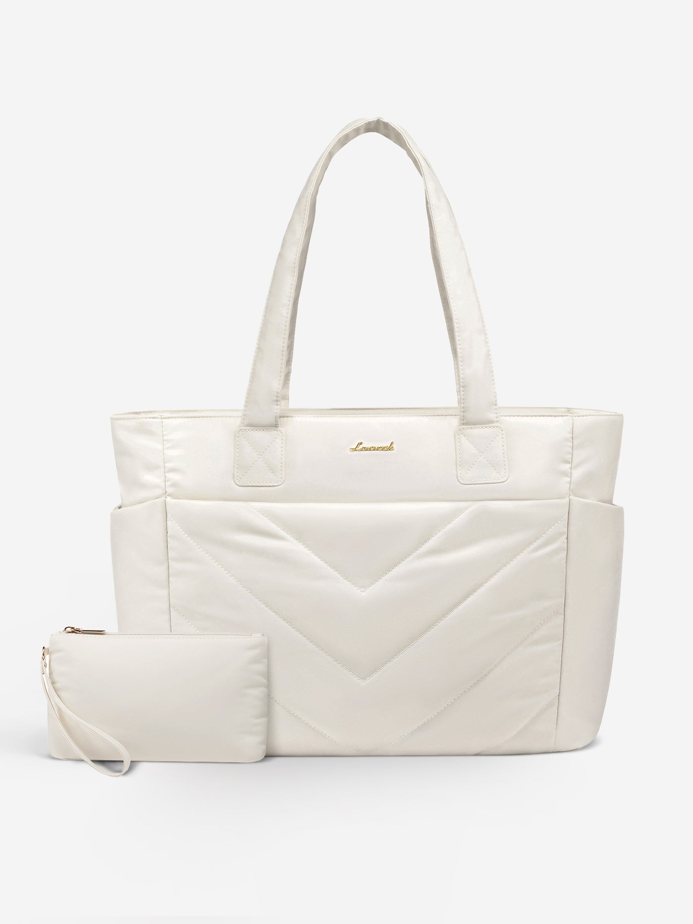 2Pcs Lightweight Puffy Tote Bag, 15.6 17.3