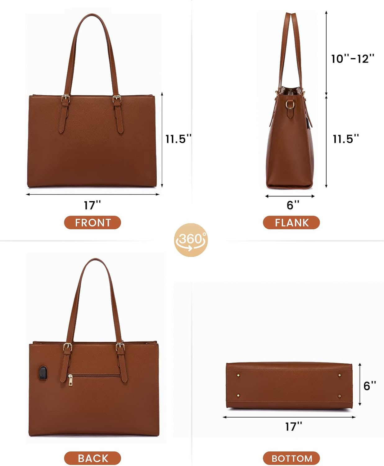 2Pcs Laptop Shoulder Bag, 15.6