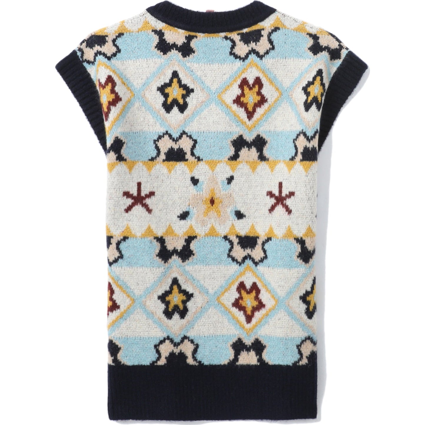 BAPY INTARSIA KNIT VEST LADIES