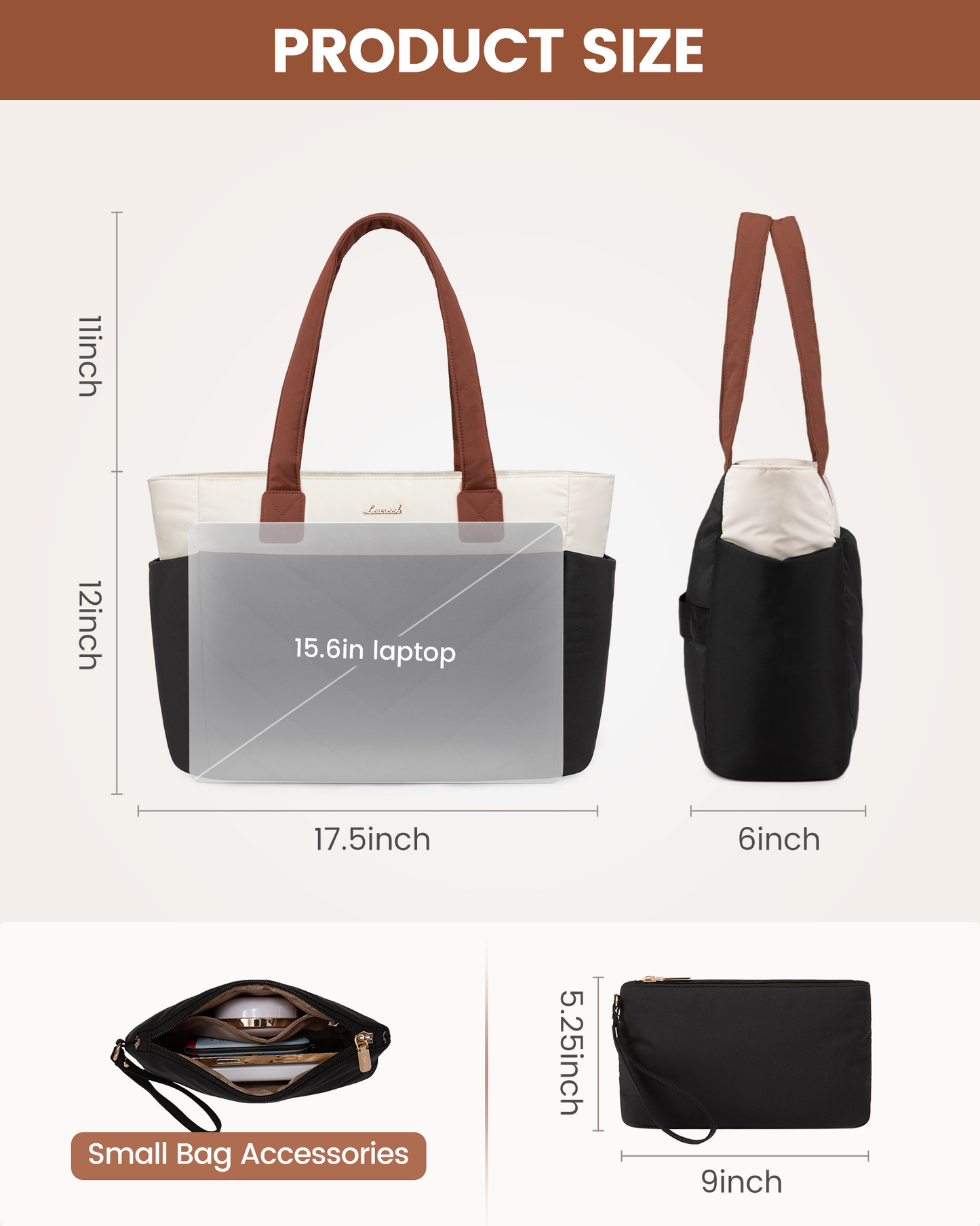 2Pcs Lightweight Puffy Tote Bag, 15.6 17.3