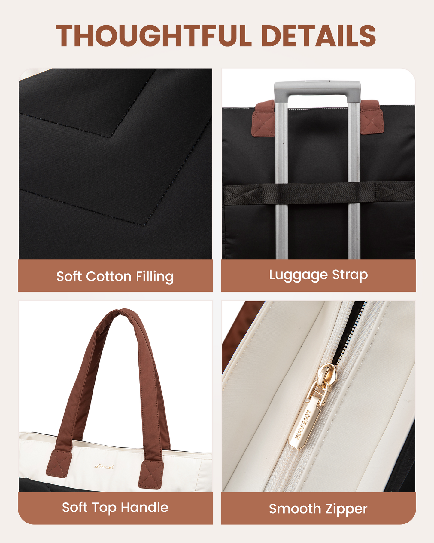 2Pcs Lightweight Puffy Tote Bag, 15.6 17.3