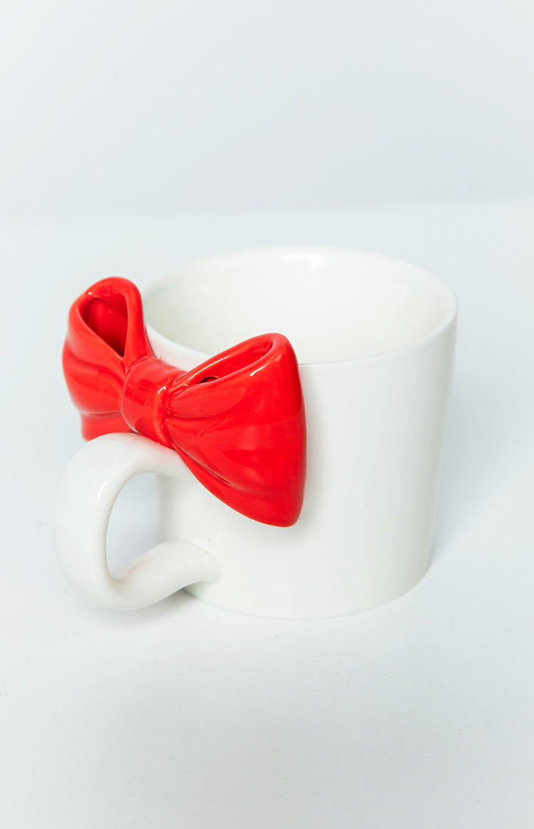 Sugar Sugar White And Red Bow Mug