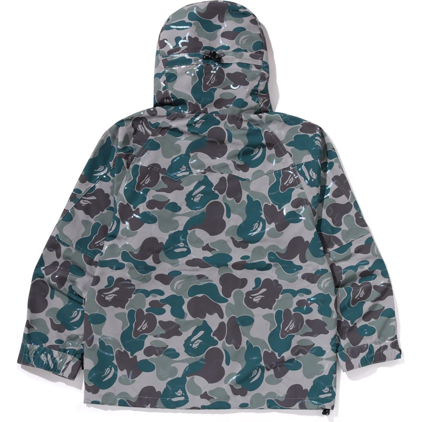 BAPE MENS LAMINATED CAMO SNOWBOARD JACKET