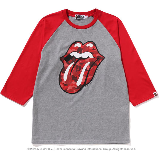 BAPE X ROLLING STONES - 3/4 SLEEVE TEE MENS