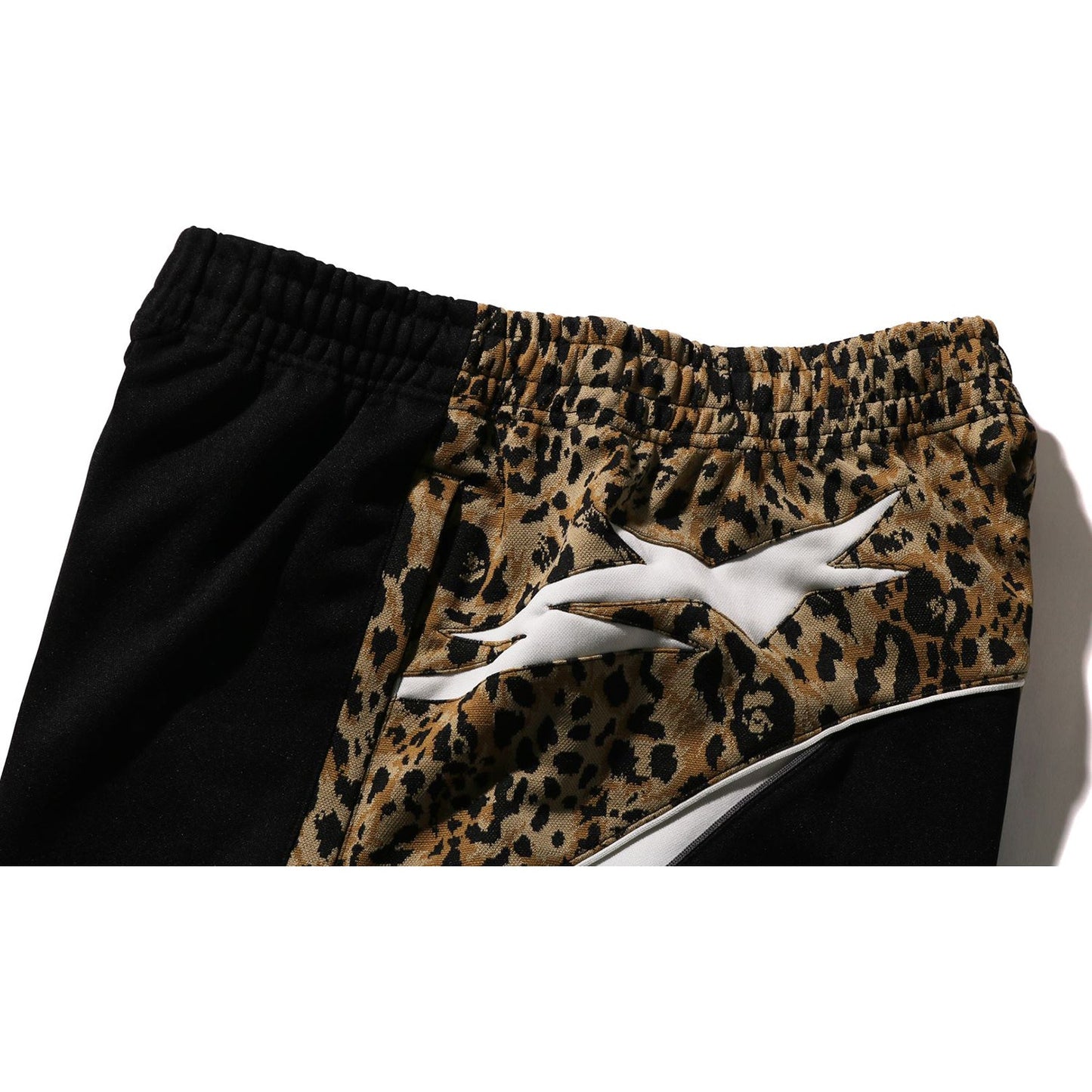 WILD LEOPARD PATTERN OVERSIZED FIT TRACK PANTS MENS