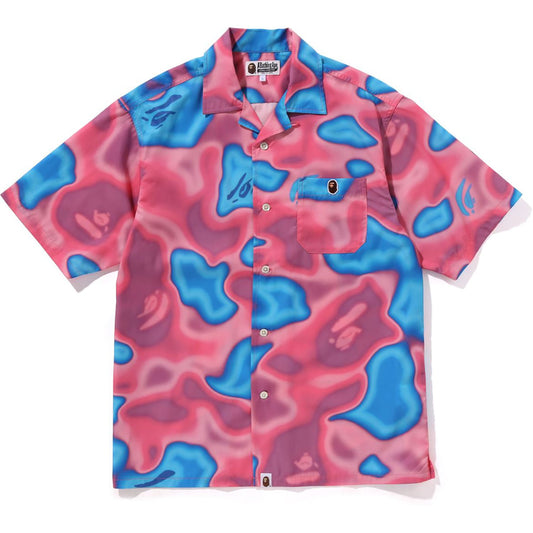 LIQUID CAMO ONE POINT OPEN COLLAR SHIRT MENS