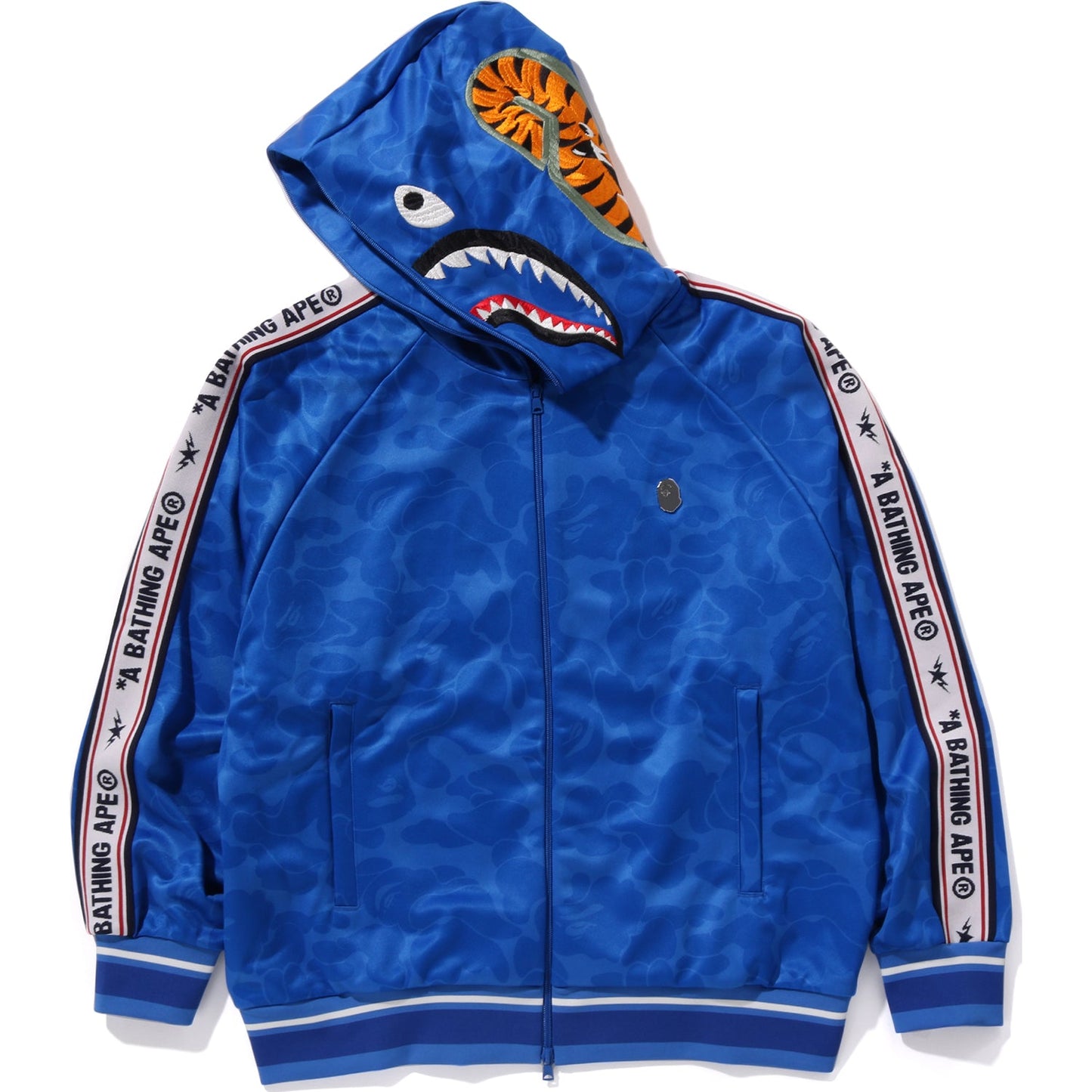 BAPE MENS SOLID CAMO RELAXED FIT SHARK FULL ZIP HOODIE JACKET