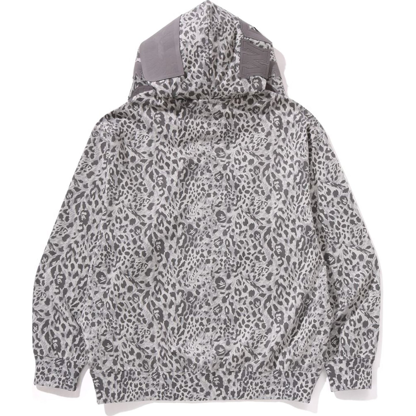 WILD LEOPARD PATTERN SHARK RELAXED FIT FULL ZIP HOODIE MENS
