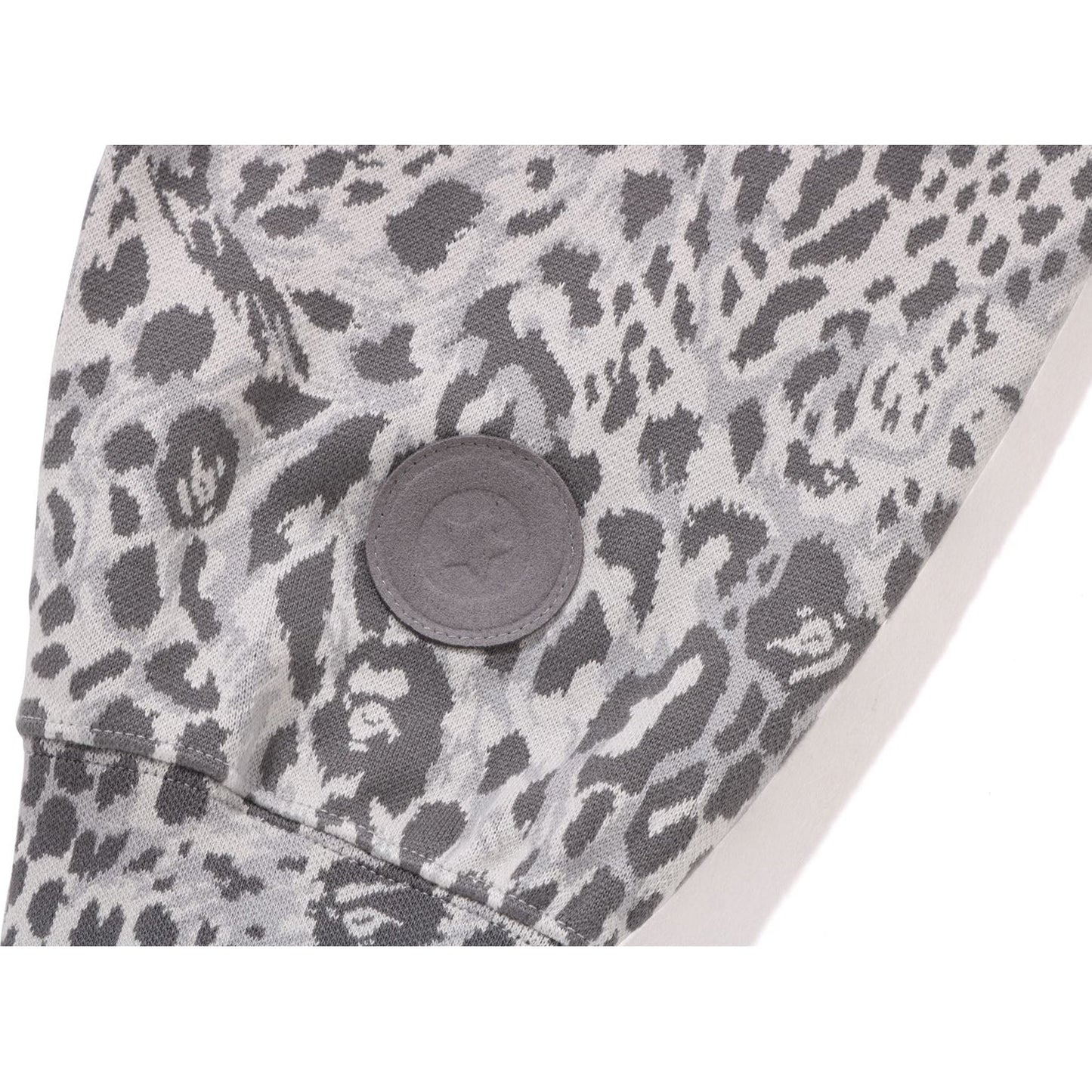 WILD LEOPARD PATTERN SHARK RELAXED FIT FULL ZIP HOODIE MENS