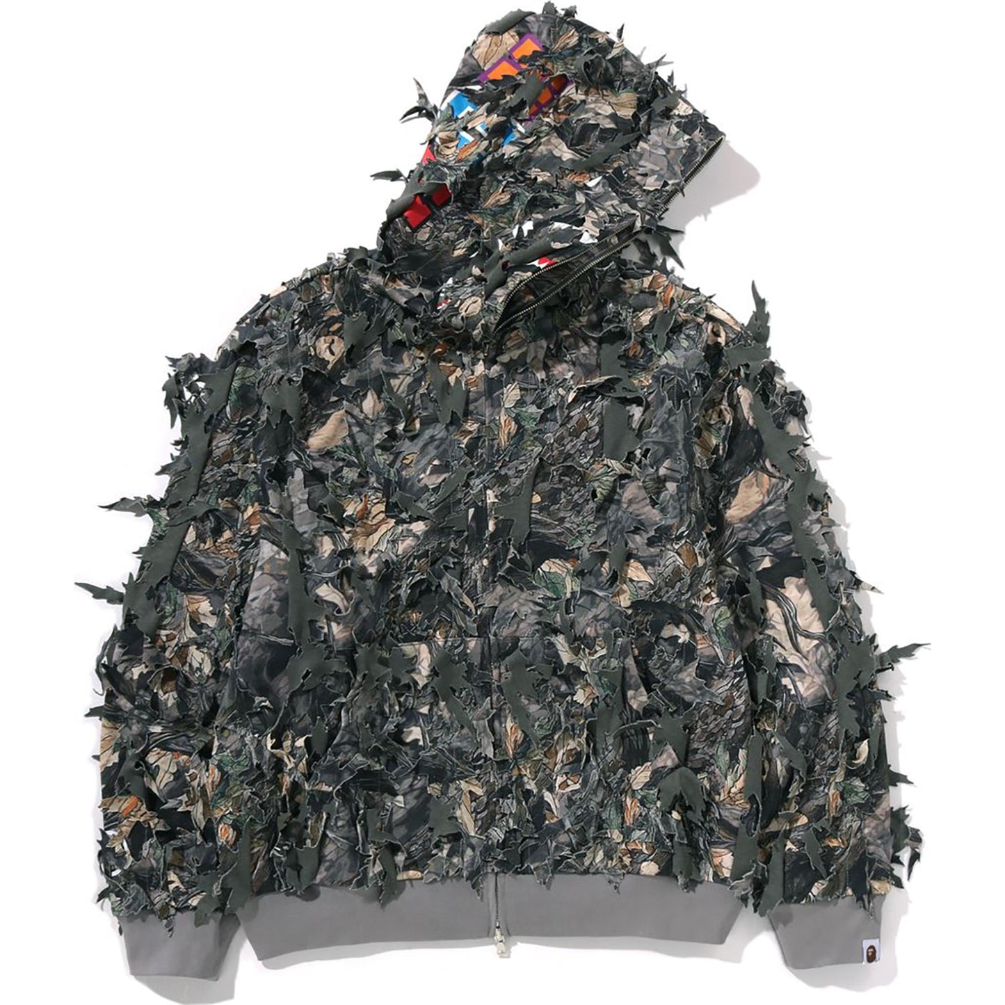 TREE EDGE CAMO LASER CUT CROPPED SHARK FULL ZIP HOODIE LADIES