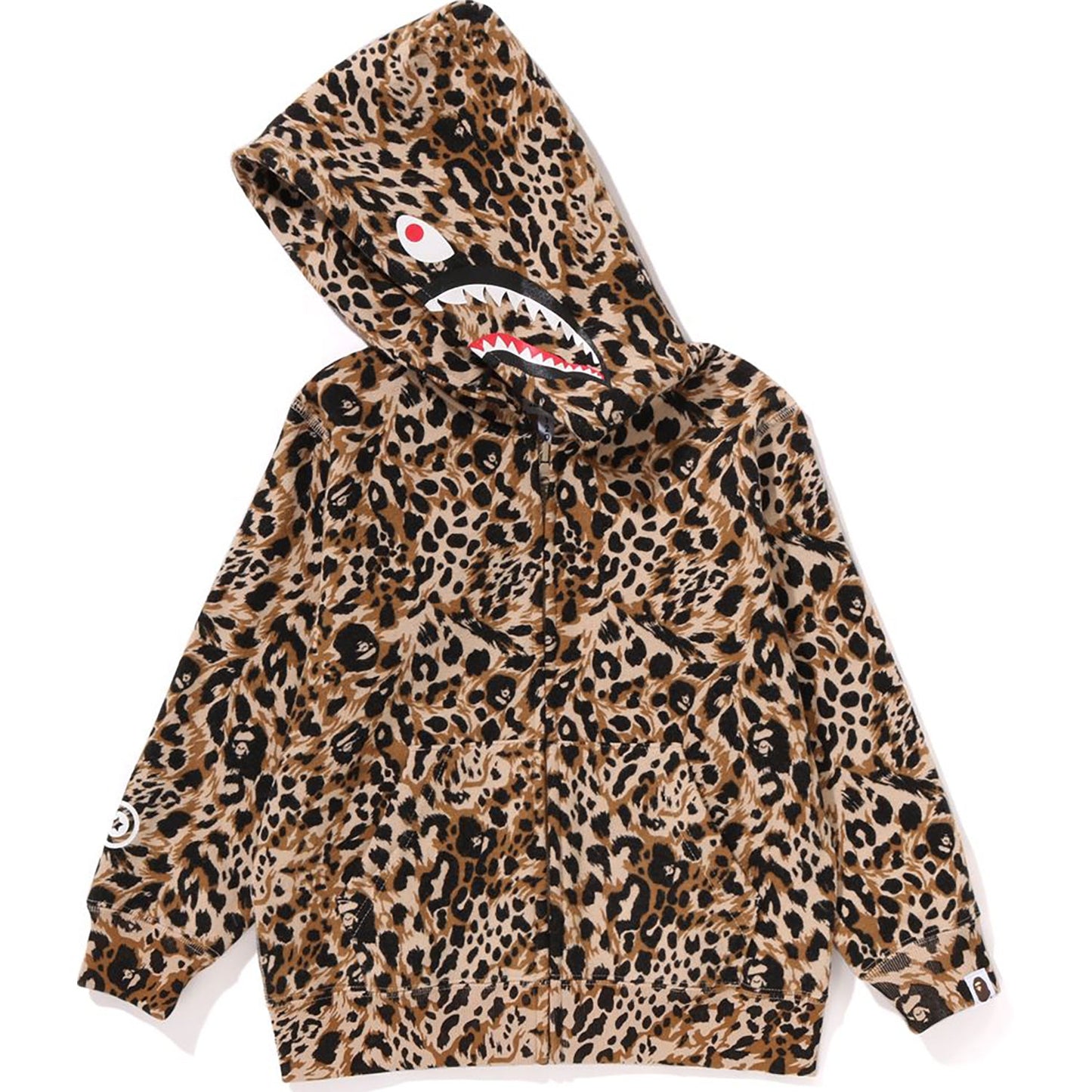 WILD LEOPARD PATTERN SHARK ZIP HOODIE KIDS
