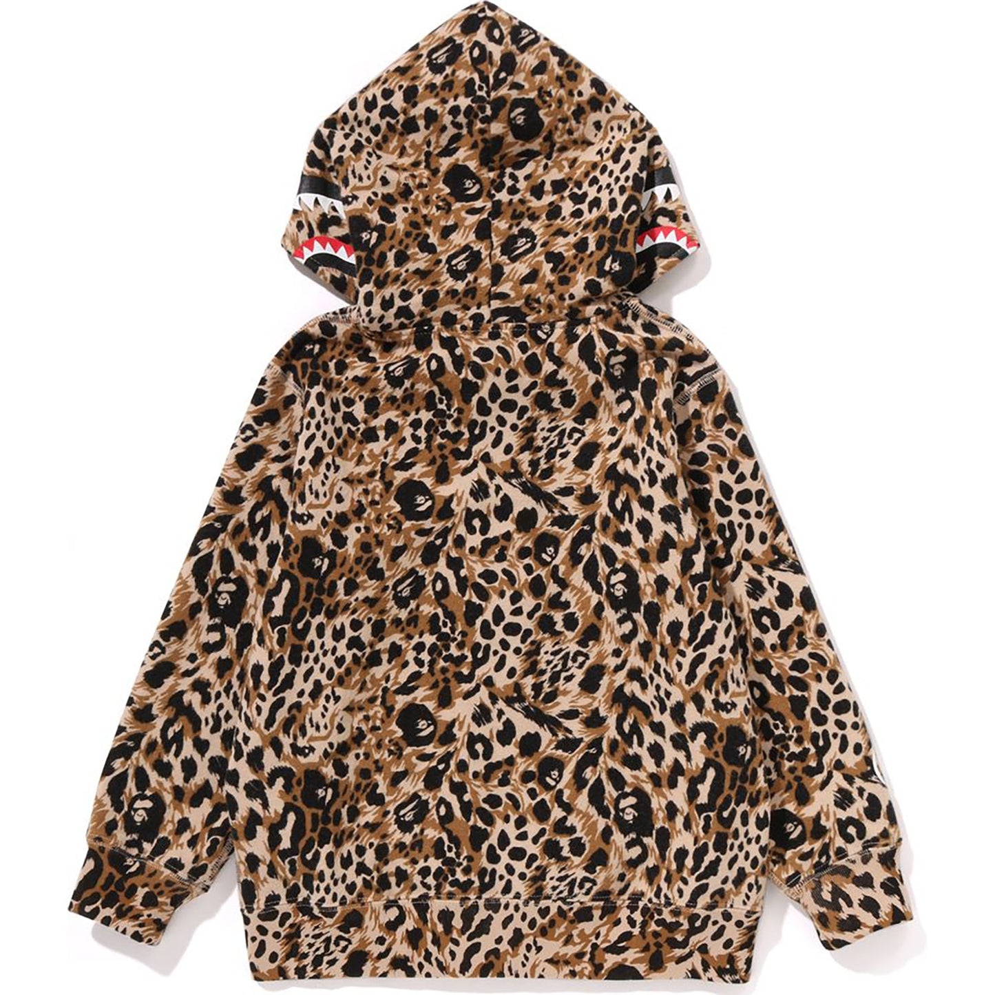 WILD LEOPARD PATTERN SHARK ZIP HOODIE KIDS