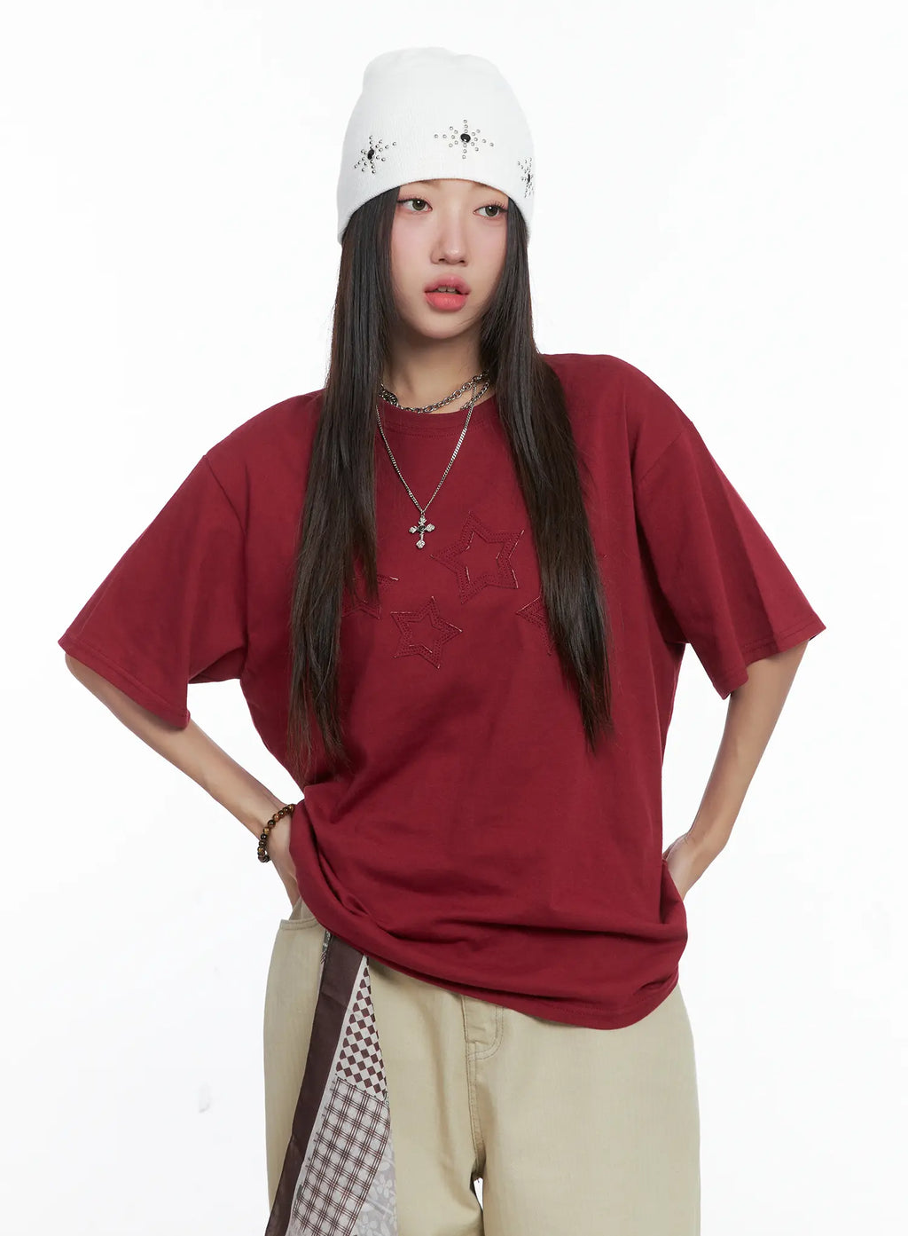 Boho Studded Ribbed Beanie CS503