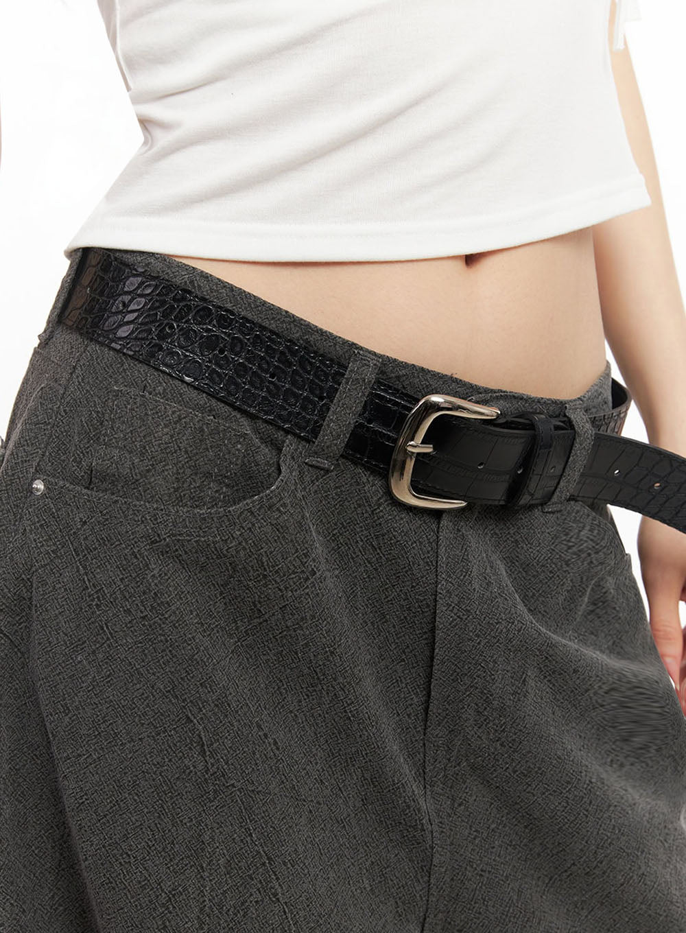 Classy Textured Buckle Belt IY529